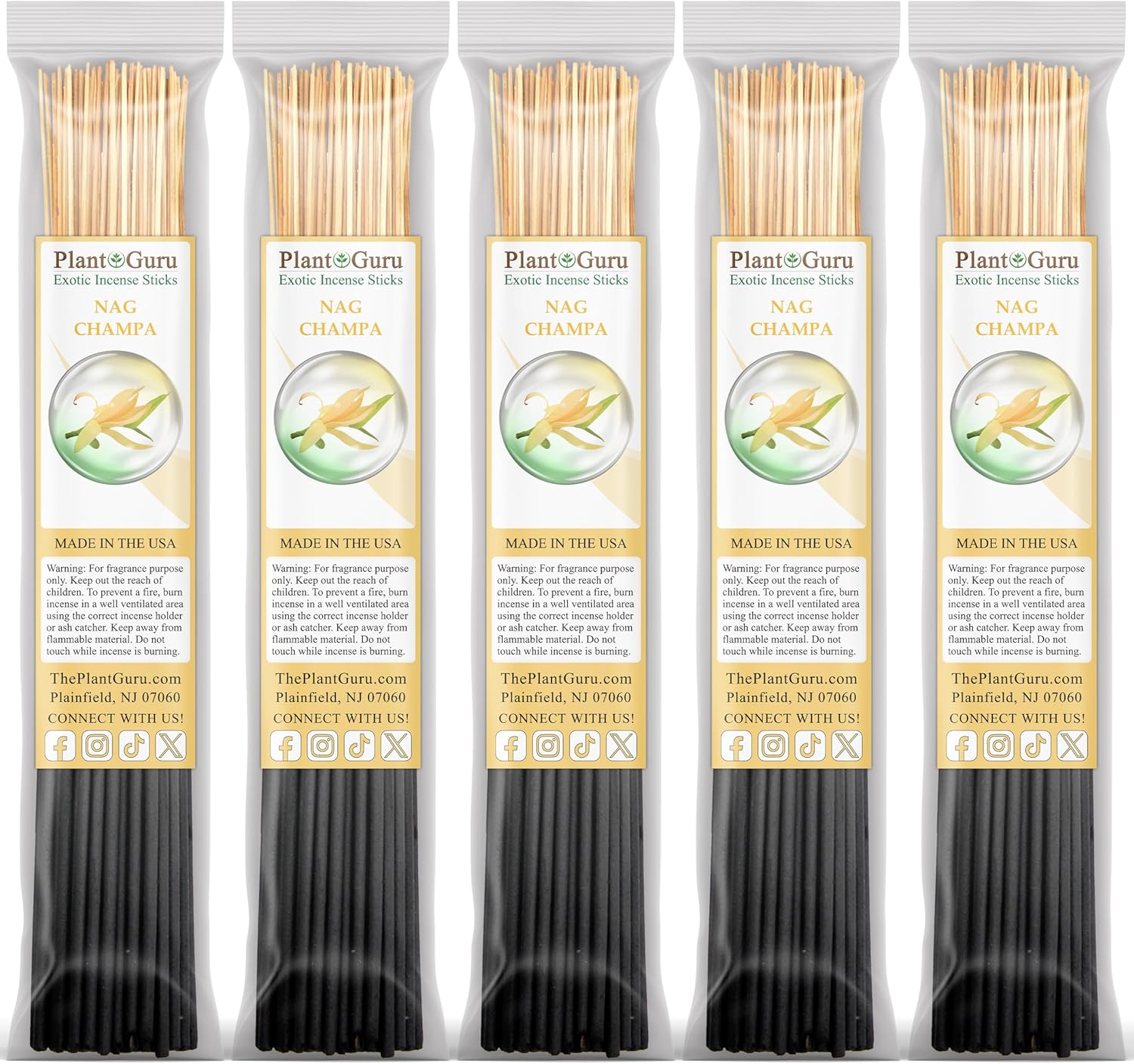 Nag Champa Incense Sticks 500 Bulk Pack 11" Bulk Wholesale - Smooth and Clean Long Burn Time, 45 to 60 Minutes.