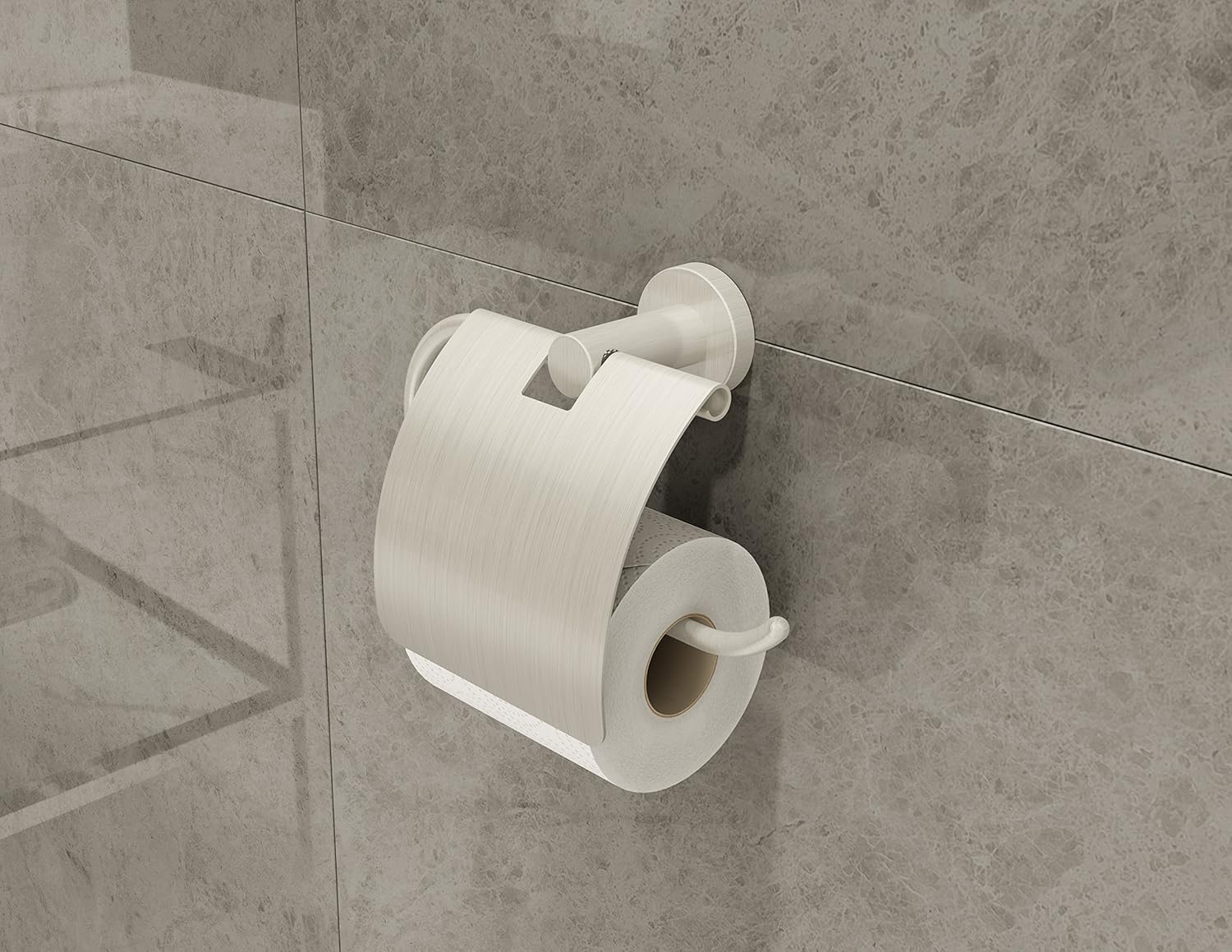 Symmons 353TPC-STN Dia Wall-Mounted Toilet Paper Holder with Cover in Satin Nickel