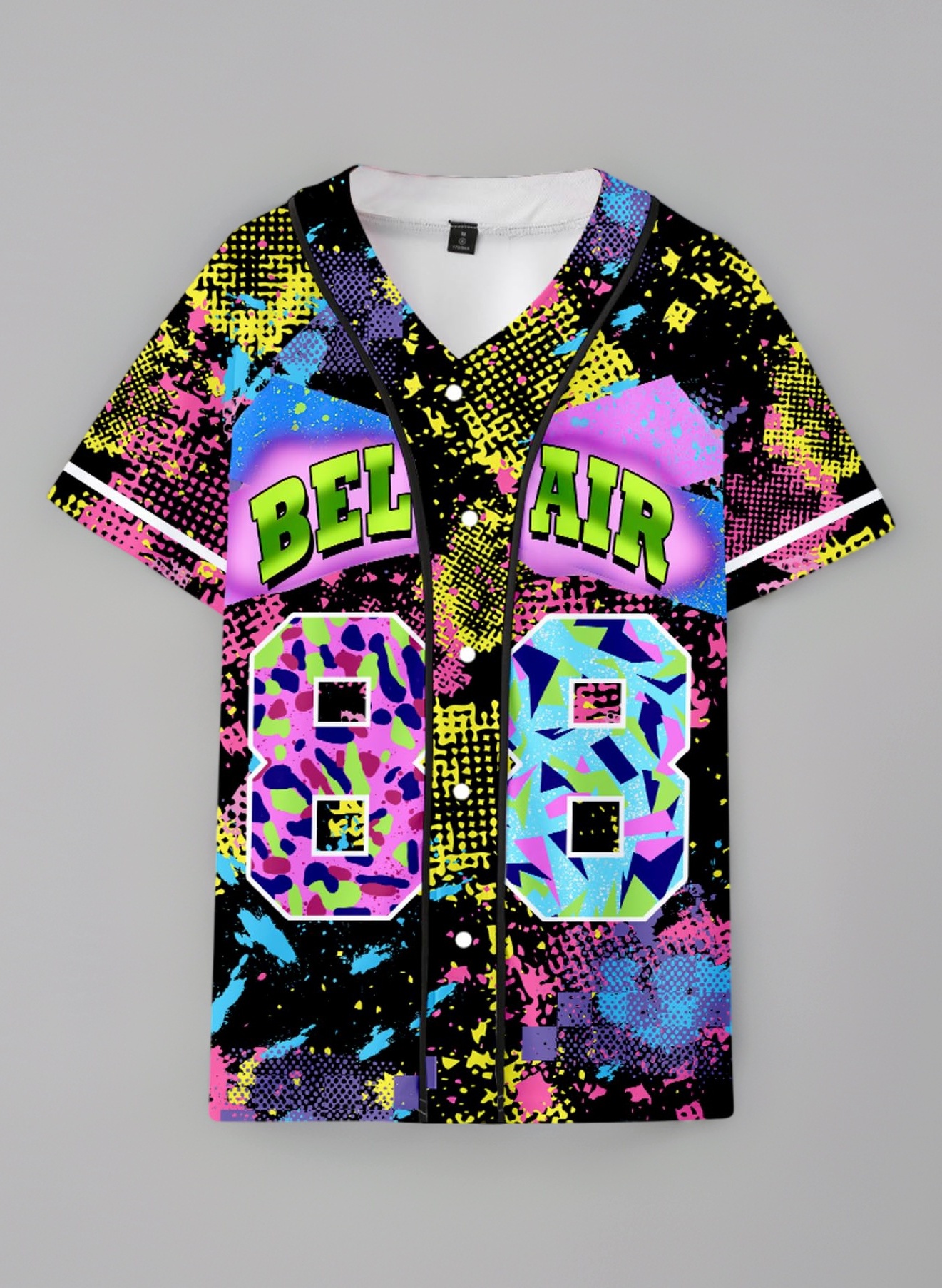 90s Outfit for Men Bel Air 88 Baseball Jersey for Man 90s Urban Theme Party Hip Hop Fashion Blouses for Club and Pub
