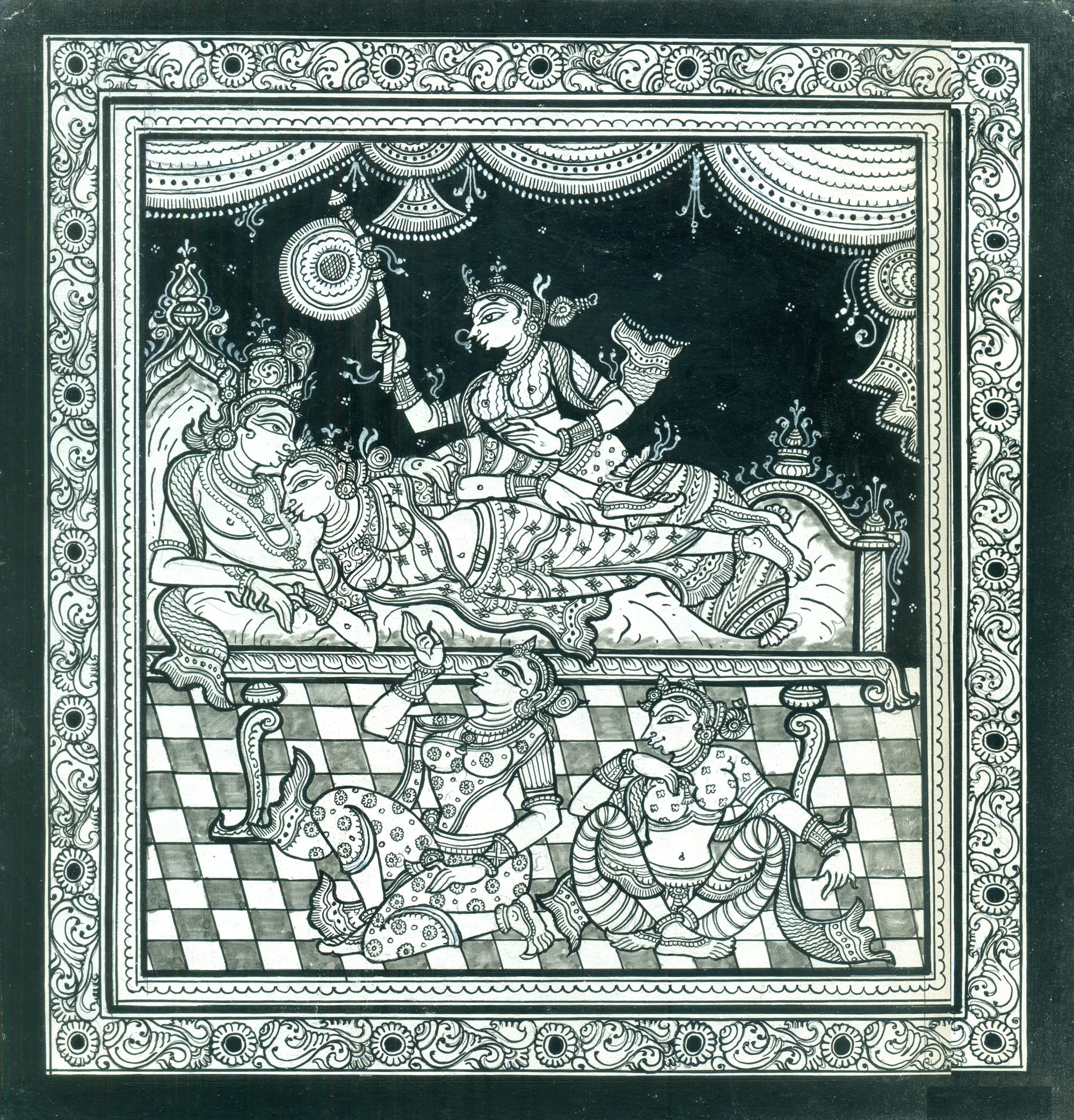Peinture Radha Krishna célébrant l'amour divin et la sérénité