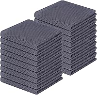 Vista 225 de Homaxy Paños de cocina de 100% algodón con tejido de gofre, ultra suaves, absorbentes, de secado rápido, 12 x 12 pulgadas, paquete de 6, albaricoque