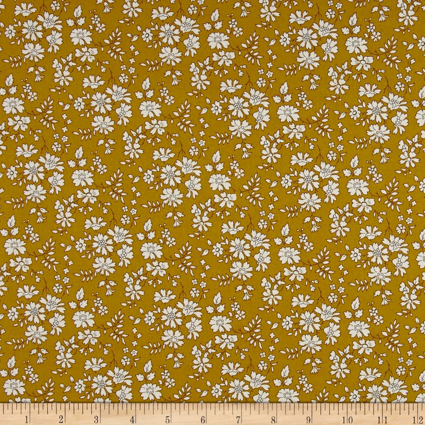 Liberty Fabrics Tana Lawn Capel Mustard, Fabric by the Yard