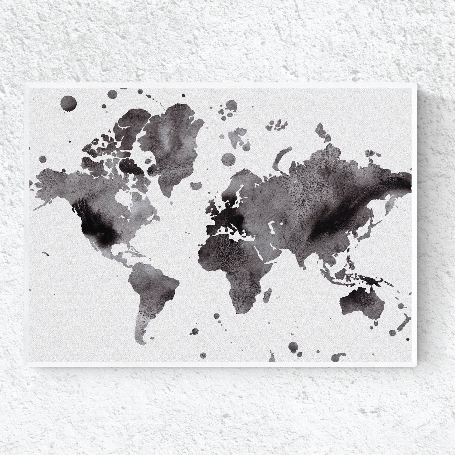 Nacnic Print to frame Map in Black and White. A3 size