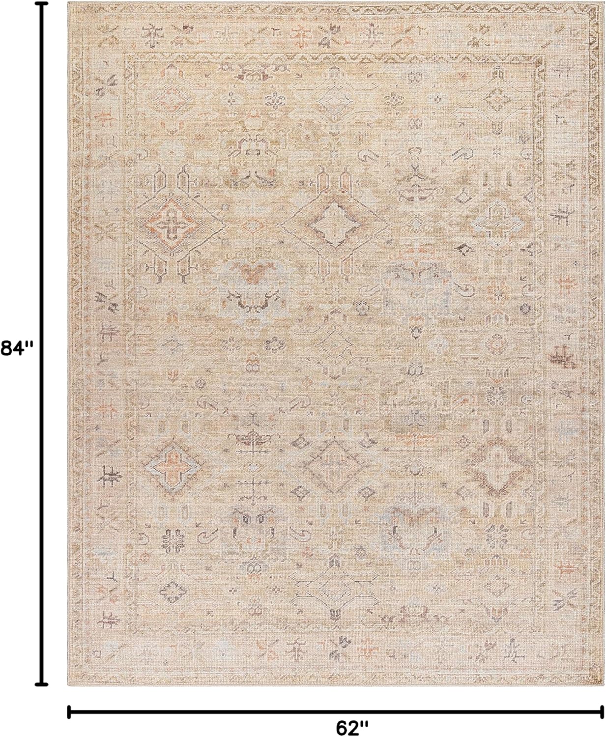 Livabliss x Becki Owens Marlene Vintage Medallion Area Rug, 5'3" x 7', Cream