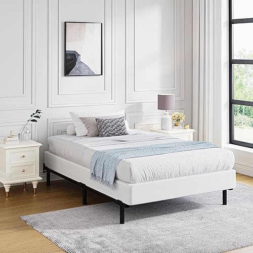 Miniatura 5 de Aardhen Base de colchón individual XL con marco de metal fuerte de 5 pulgadas de alto perfil, silenciosa, sin ruido, fácil montaje, capacidad máxima