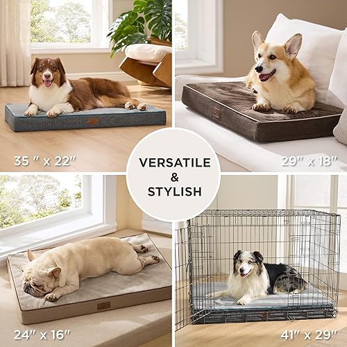 Miniatura 5 de Bedsure Cama ortopédica pequeña para perros pequeños  Almohada impermeable de espuma viscoelástica, para caja con funda extraíble lavable y parte