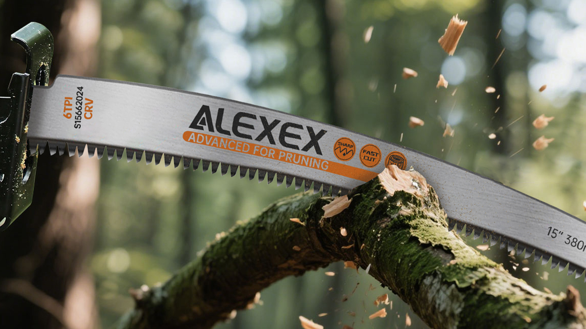 Image of ALEXEX 6Pcs 15 inch Japanese Teeth Reciprocating Saw Blades for Wood Cutting and Tree Trimming, 6TPI Arc Curved Wood Sawzall Blades for PVC Pipe Cutting, Cr-V Sabre Sawzall Pruning Blades 15 Inch