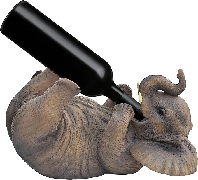 Whimsical Elephant Tabletop Wine Bottle Holder By