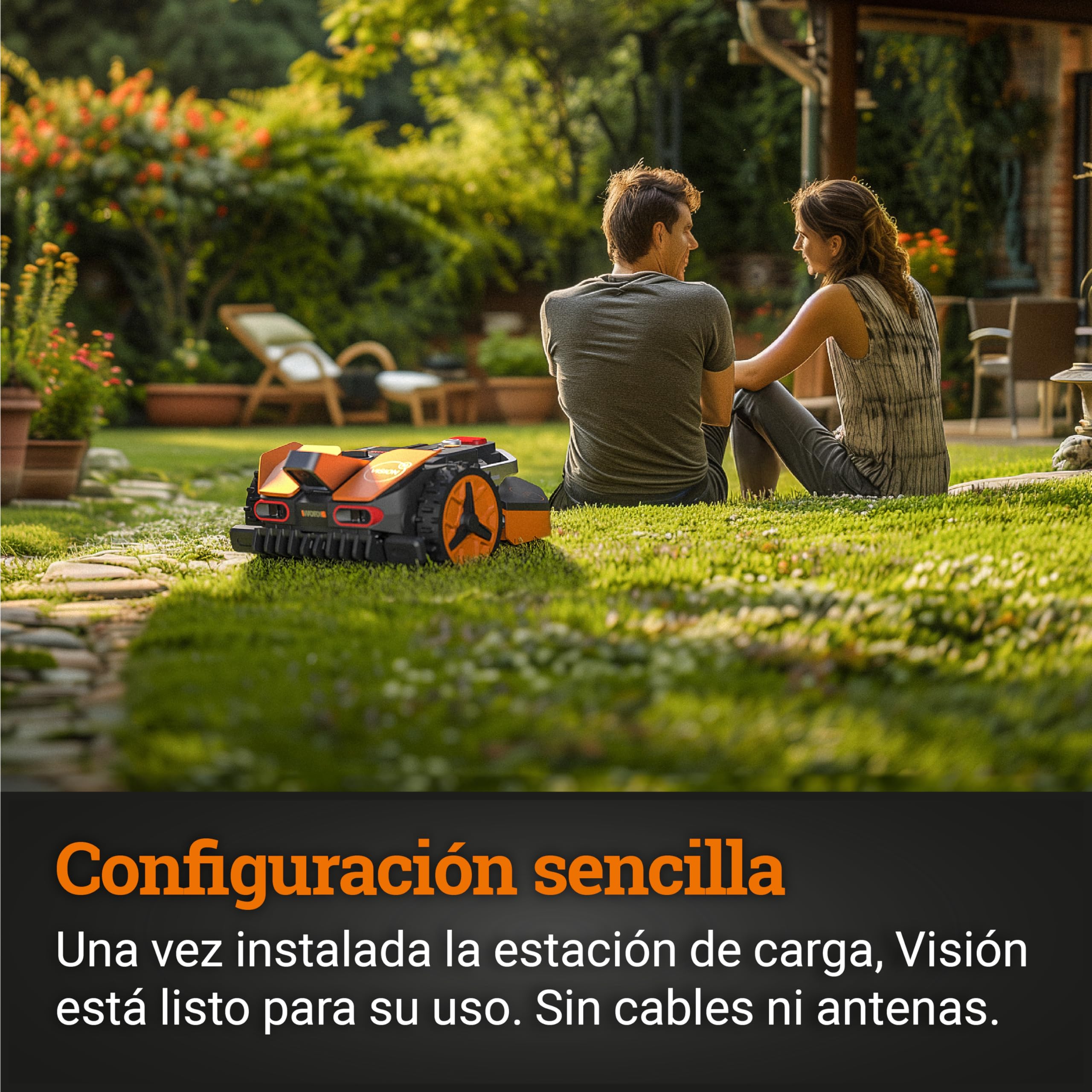 WORX Landroid Vision M600 | Robot cortacésped WR206E | hasta 600 m² | WLAN y Bluetooth | Sin instalación de Cables | Evitación Activa de obstáculos | Control por App | Compatible con PowerShare
