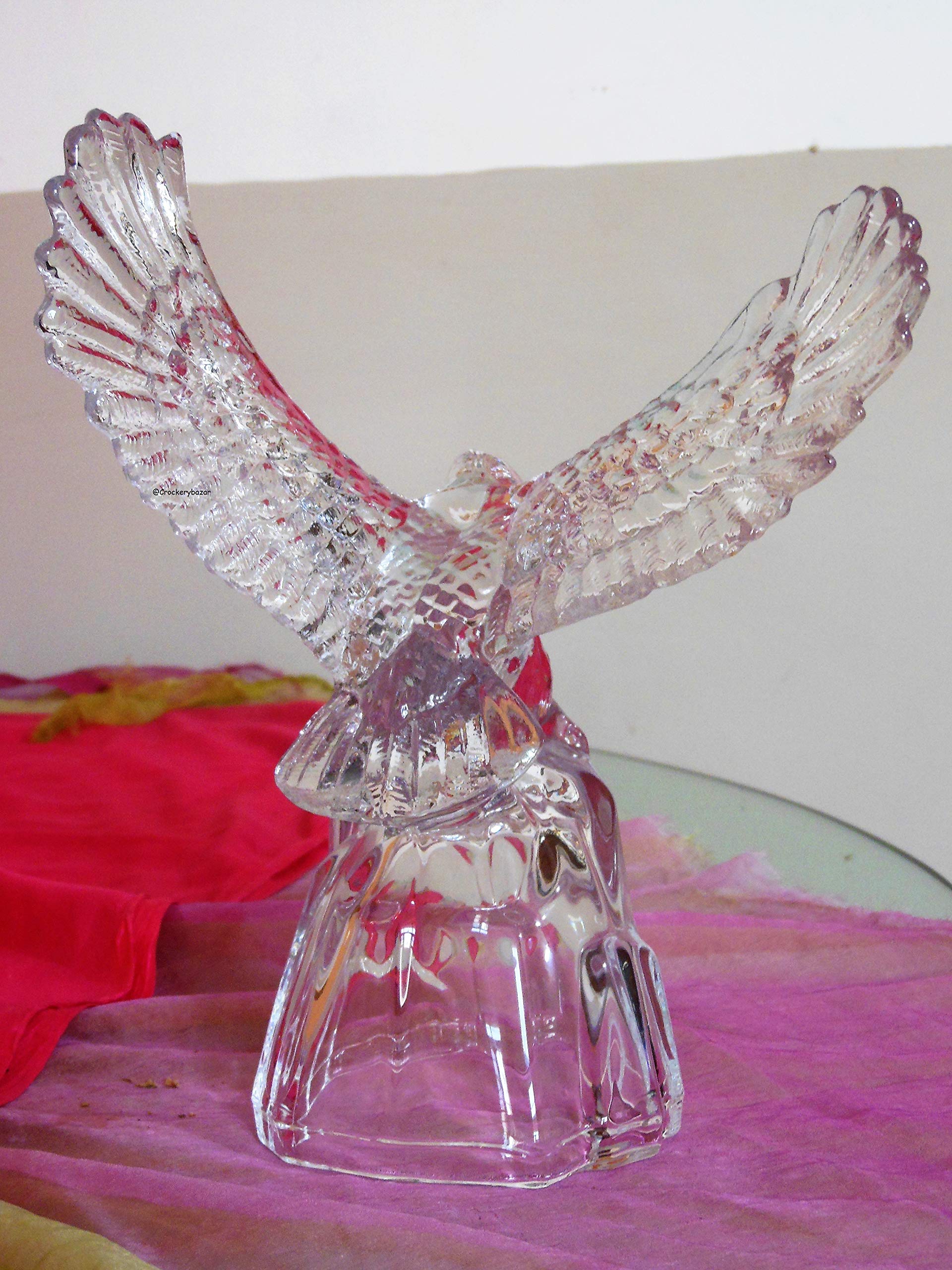 【美品】  Crystal 鳥　置物　イーグル Buy dxt Crystal Eagle Statue Figurine, 23 cm Online at Low Prices