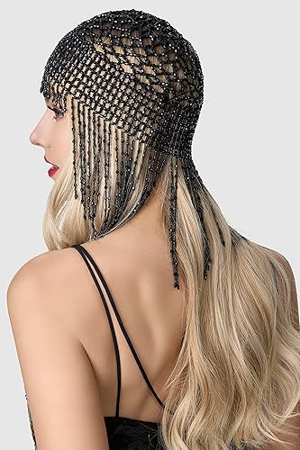 Miniatura 3 de BABEYOND Banda de los años 20 con cuentas - Diadema flapper y Cleopatra para fiesta temática de Gatsby