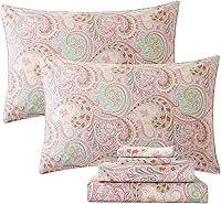 Vista 10 de FADFAY Juego de sábanas de rosas rojas, ropa de cama vintage floral de rosas elegantes, ropa de cama estilo rústico, 100% algodón egipcio percal