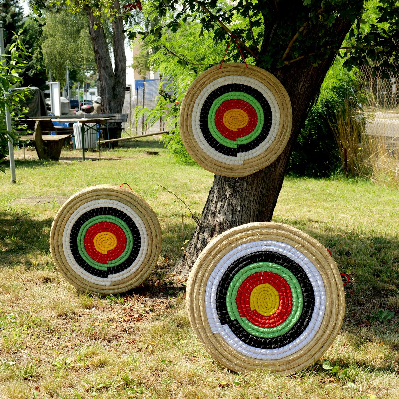 Zielscheibe aus Stroh 50cm / 20 Zoll für Bogensport | Traditionelle Strohscheibe mit 5 Zielringen | versch. Stärken