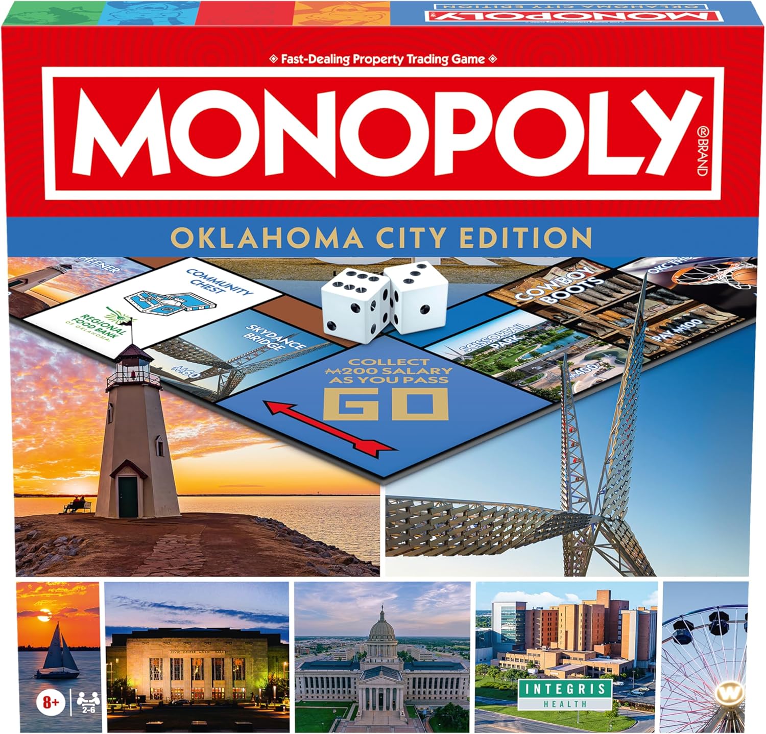 Monopoly Board Game – Oklahoma City, OK Edition: 2-6 Players Family Board Games for Kids and Adults, Board Games for Kids 8 and Up, Great for Game Night