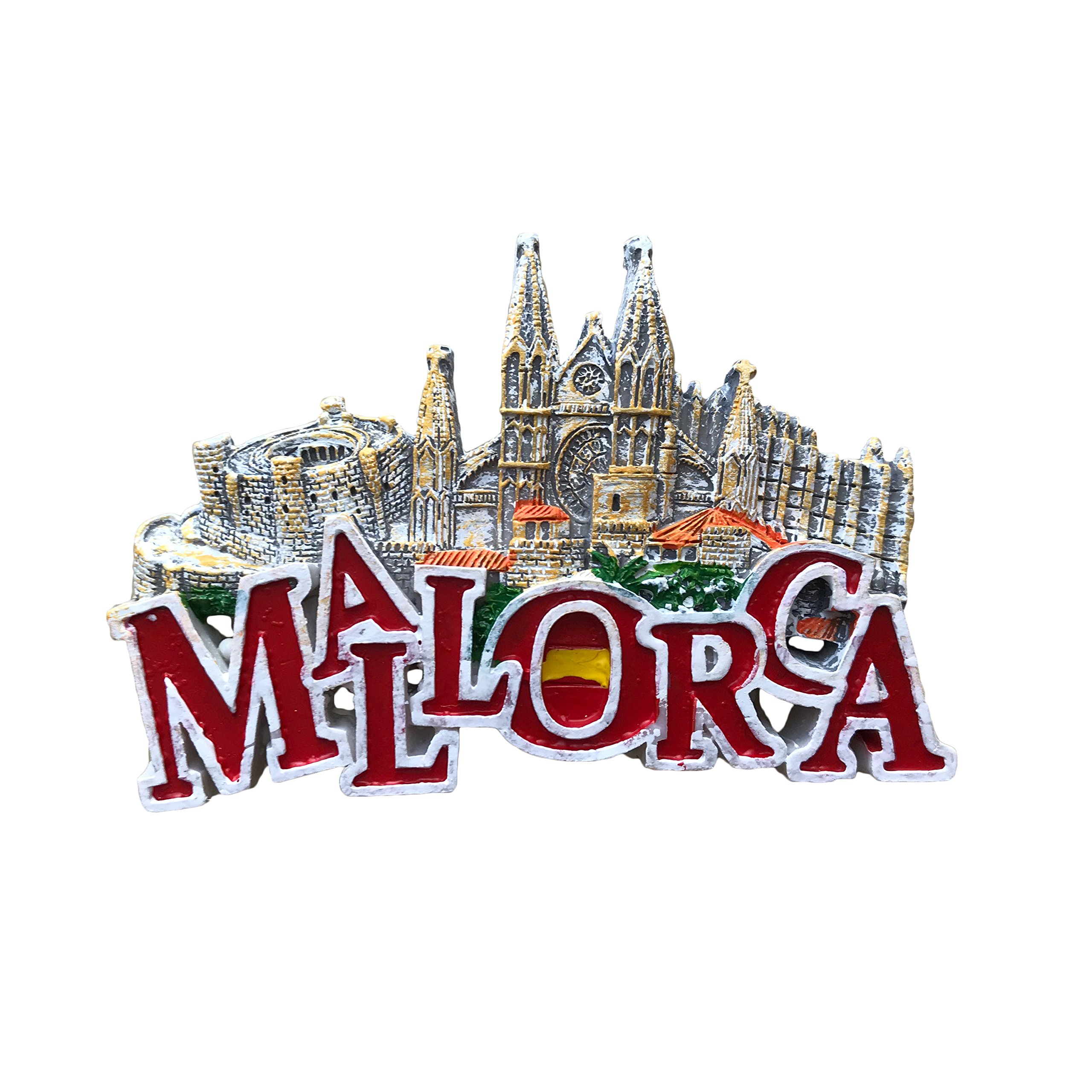 Palma Cathedral Mallorca Fridge Magnet,3D Letters Belleville Castle Travel Sticker Souvenir,Refrigerator Magnet Home & Kitchen Decoration