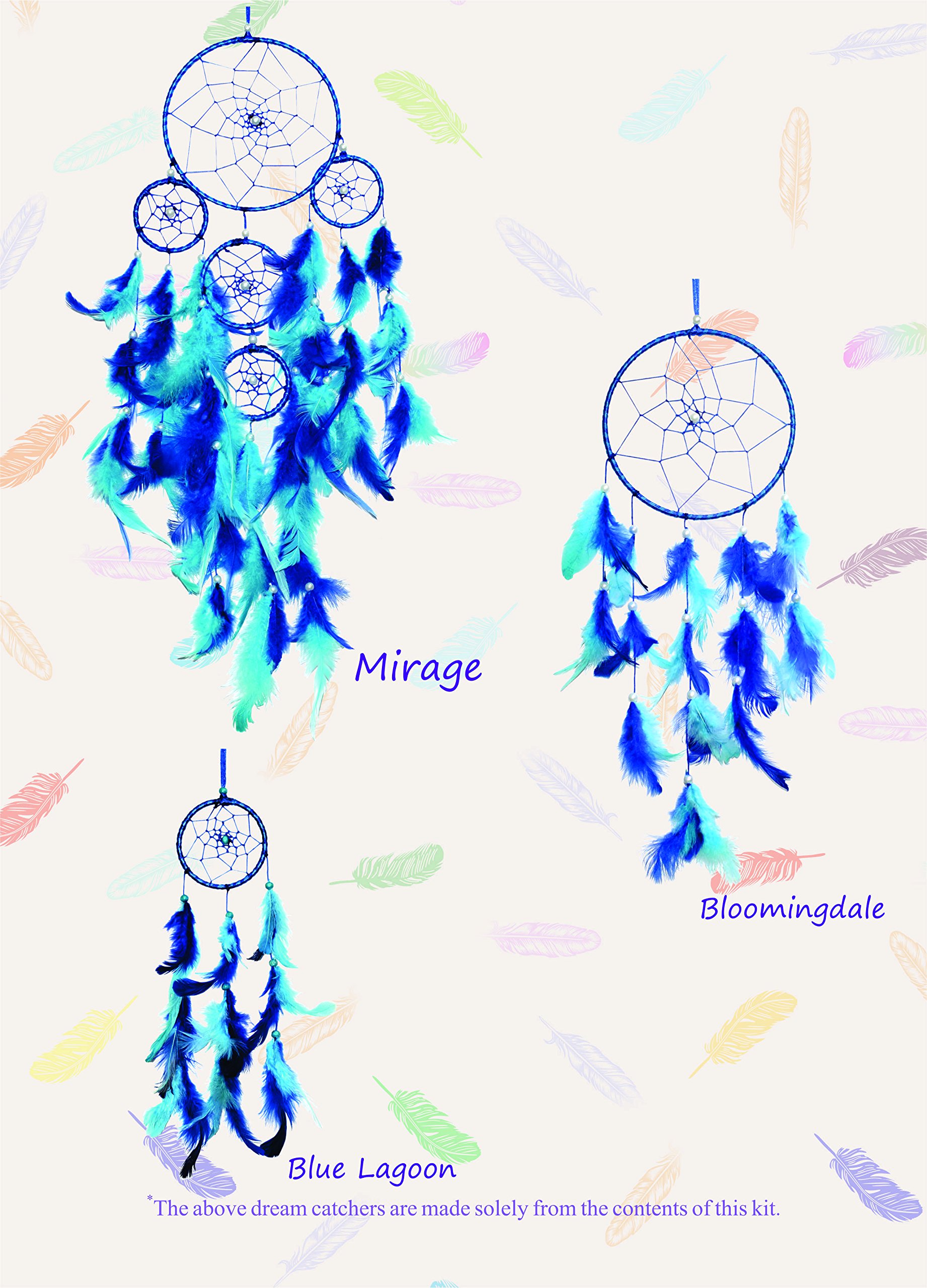Asian Hobby Crafts Dream Catcher Making Kit, Make 3 Colorful Theme Dream Catchers, DIY Activity Kit for Home & Office & Gift for Girls and Women, Wall Hanging & Home Decor Making Kit, (Medium-B) 1
