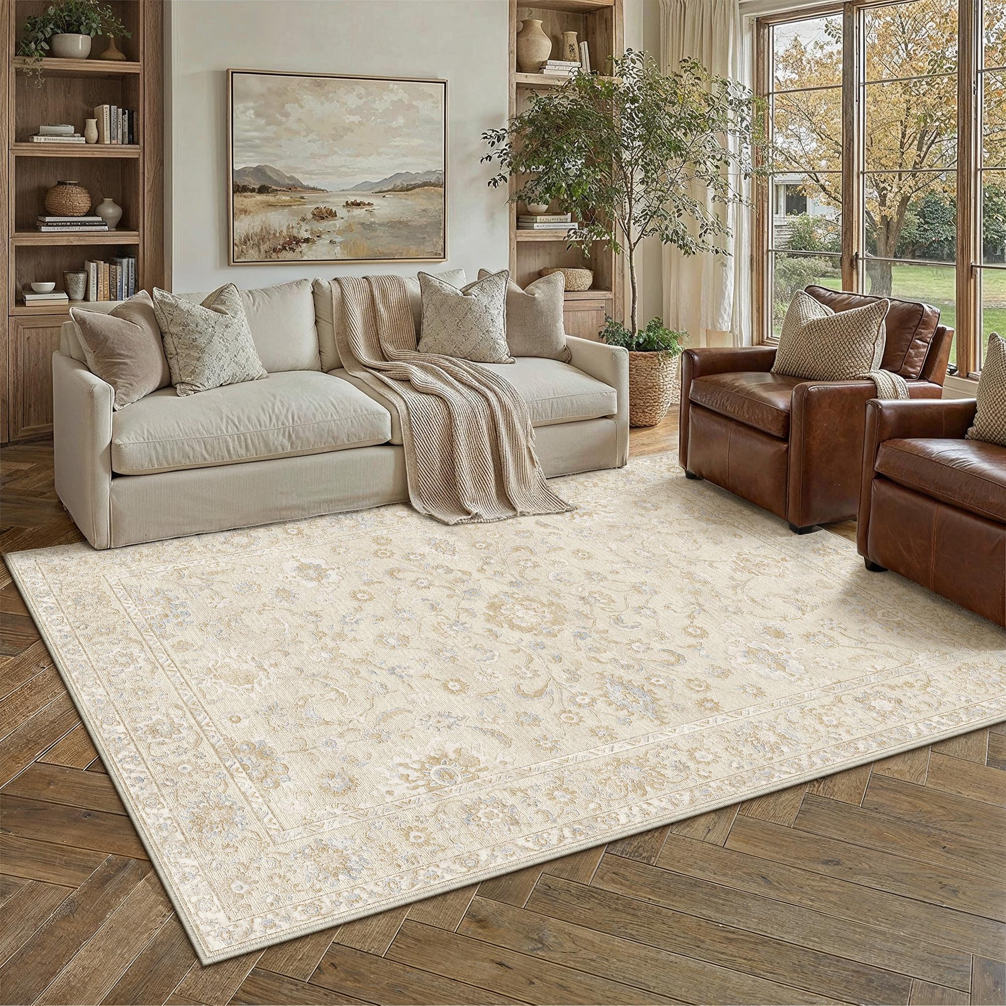 PureCozy Vintage Rugs Living Room 160x230cm Beige Area Rug