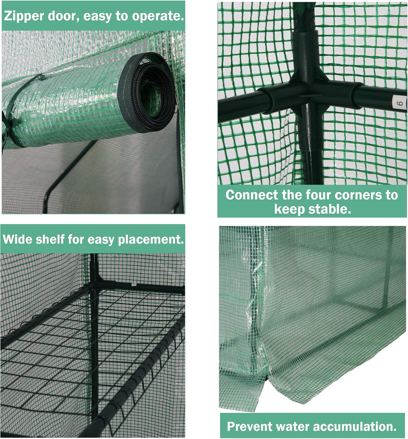 RAPONE Mini Greenhouse Garden Walk-in Green House with PE Cover Indoor and Outdoor Grow Plant Flower