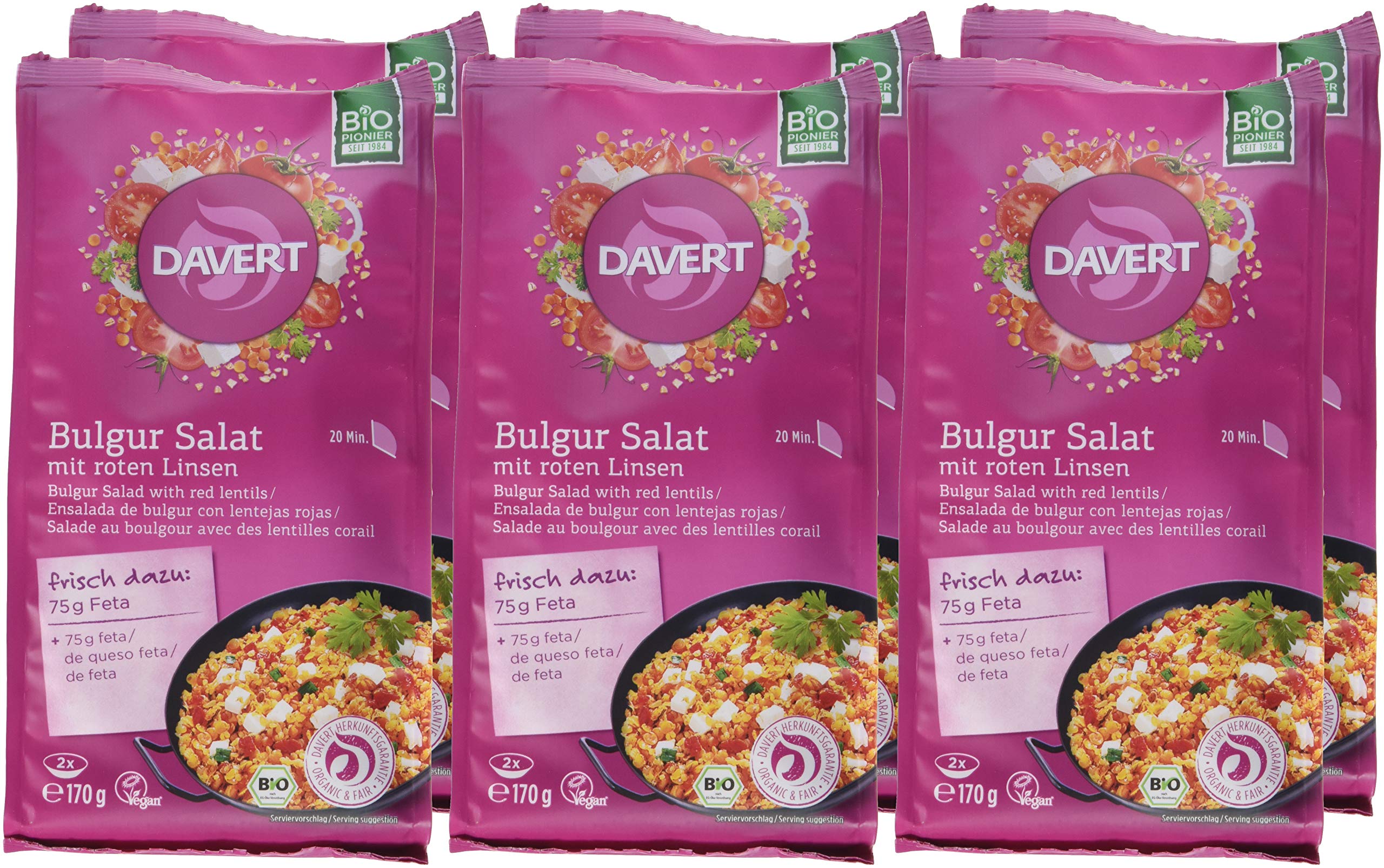 Davert Bulgur Salat, 6er Pack (6 x 170 g)