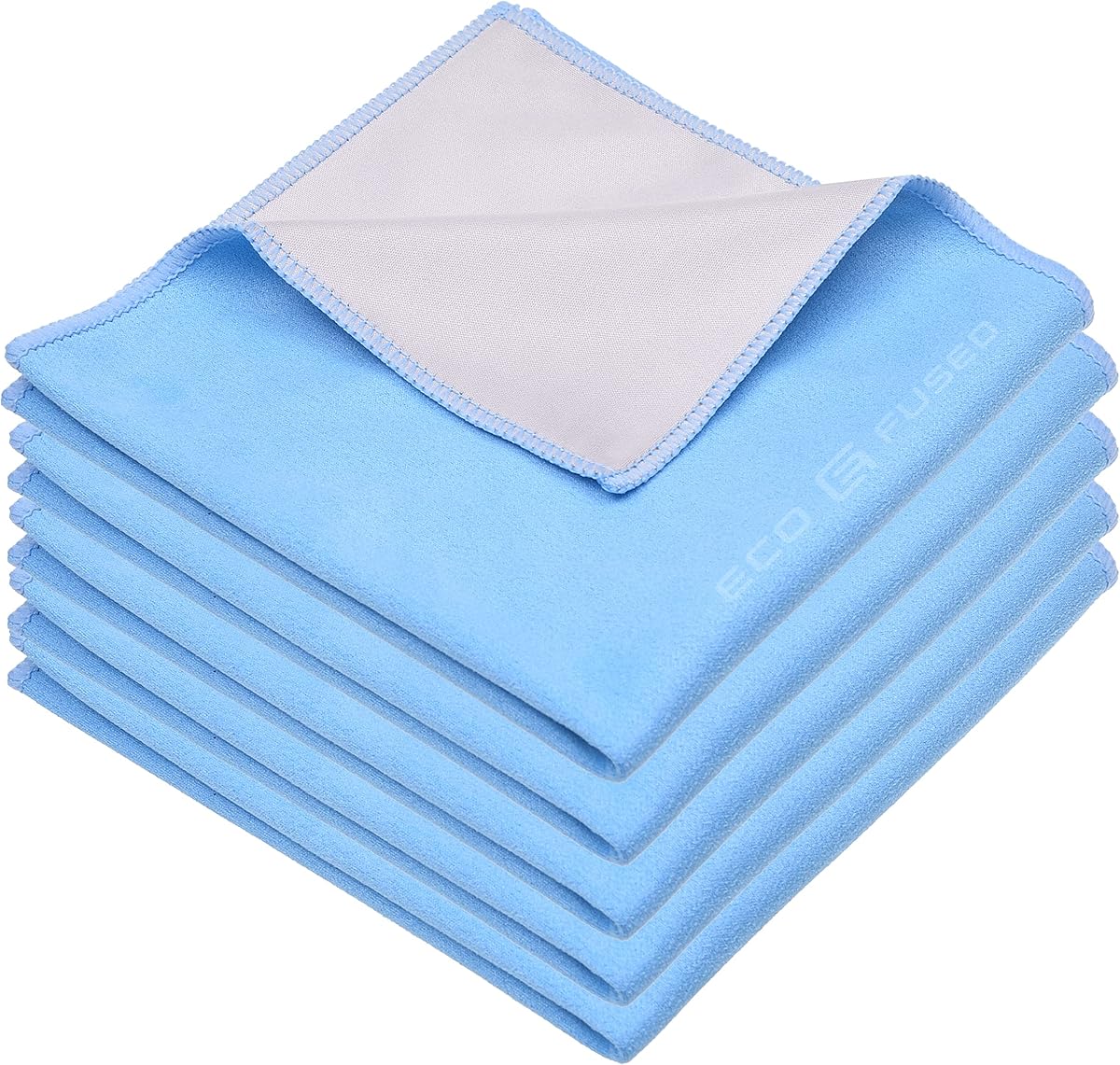 ECO-FUSED Microfiber Cleaning Cloths Double-Sided - 5 Pack - 12 x 12 inch - Microfiber and Suede Cloth for Smartphones, LCD TV, Tablets, Laptop Screens, Camera Lenses