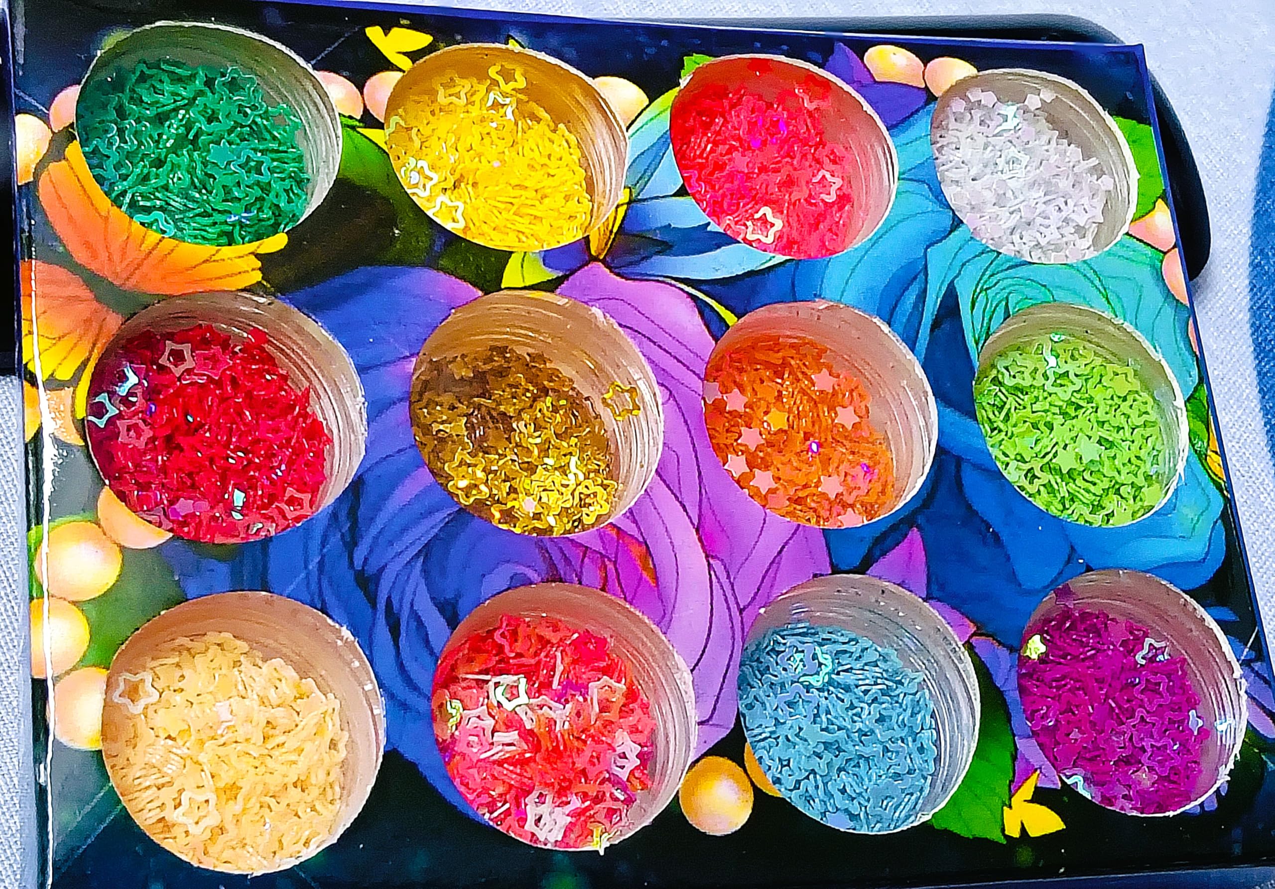 3D hollow stars 12candy colors confetti glitter flakes Scrapbooking, Partydecor makeup wedding invitation resin art dress Table decoration, Wish Bottles Craft Projects embroidery sequins