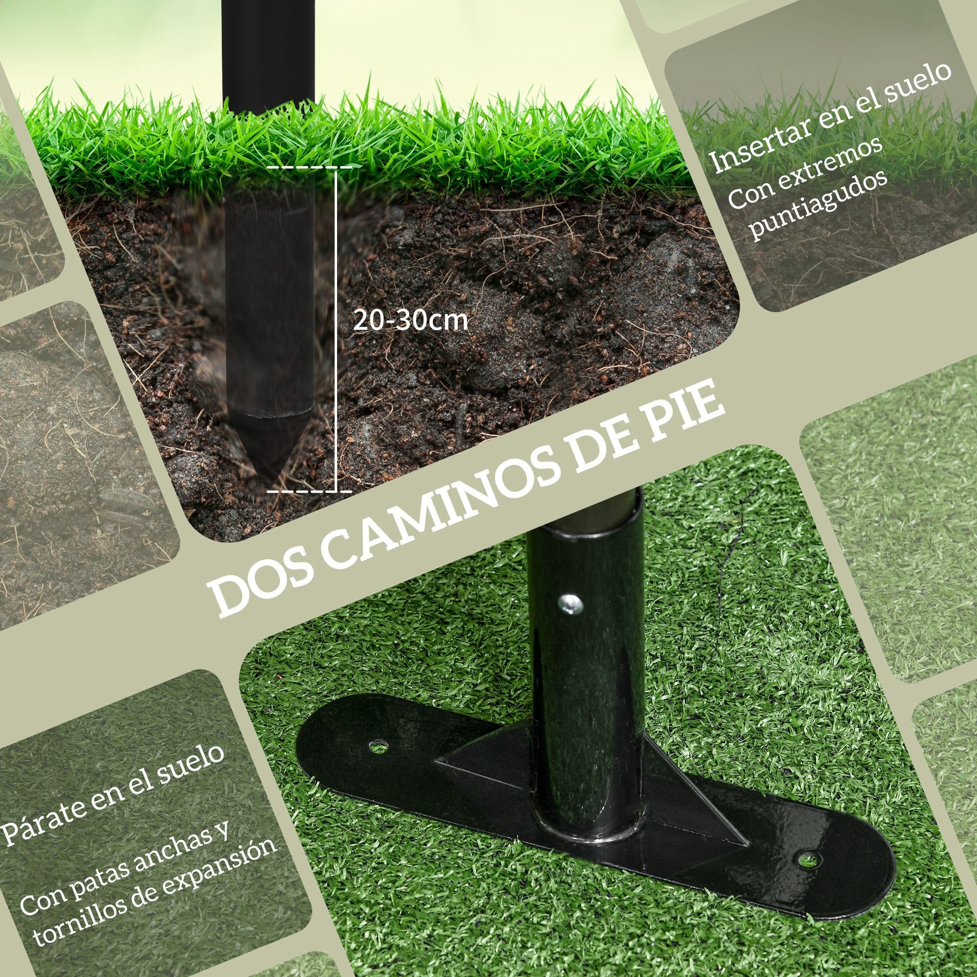 Outsunny Valla de Jardín Exterior 150x93 cm Acero PE para Plantas Marrón | 2 Modos de Instalación, para Plantas Trepadoras, Flores, Animales