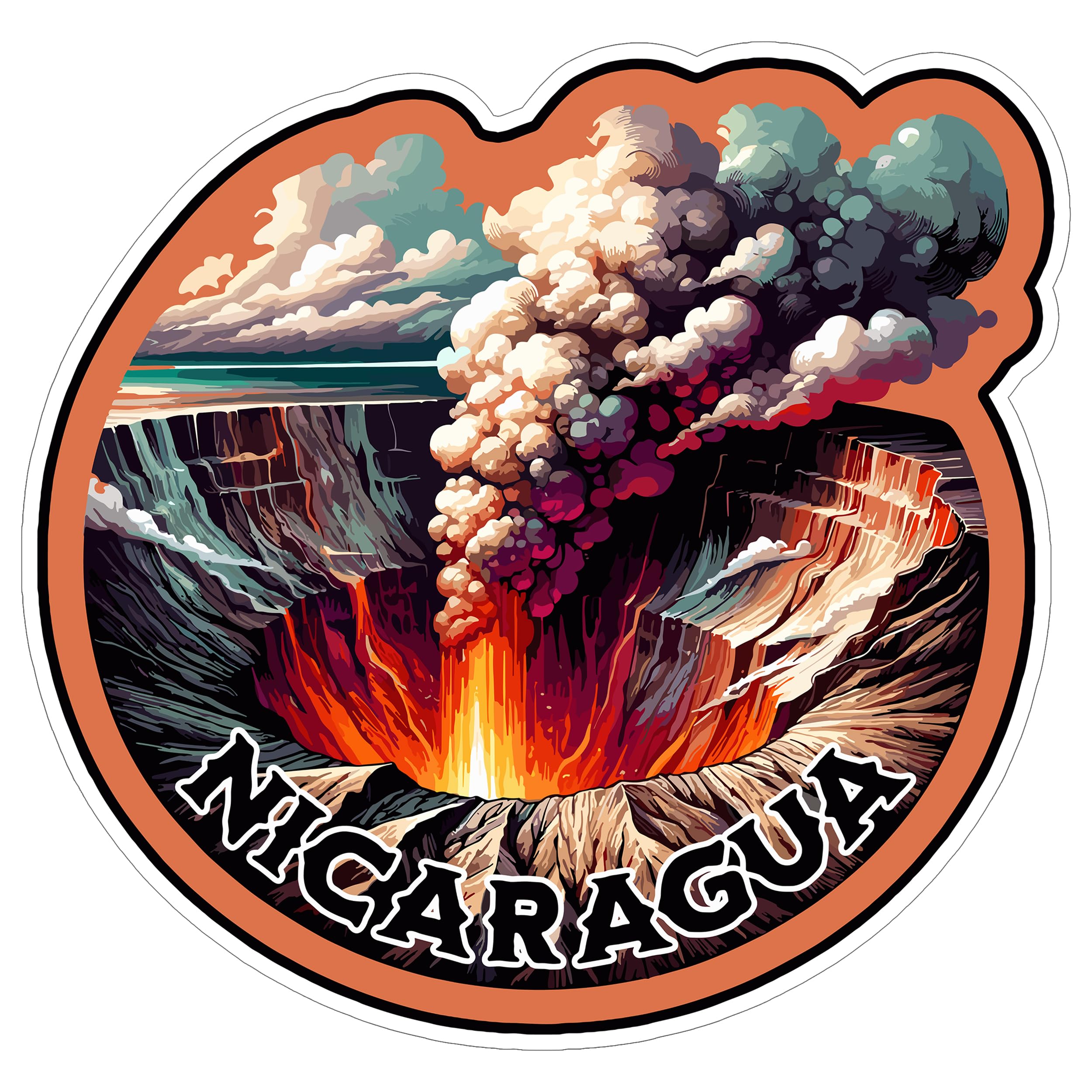 Nicaragua Sticker 4 Inch City Travel Souvenir Destination - Waterproof Vinyl Decal for Laptop Water Bottle Car Tumbler - Durable Aesthetic