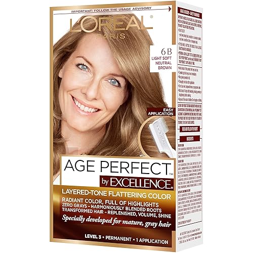 L'Oreal Paris Excellence Age Perfect Layered Tone Flattering Color, 6B