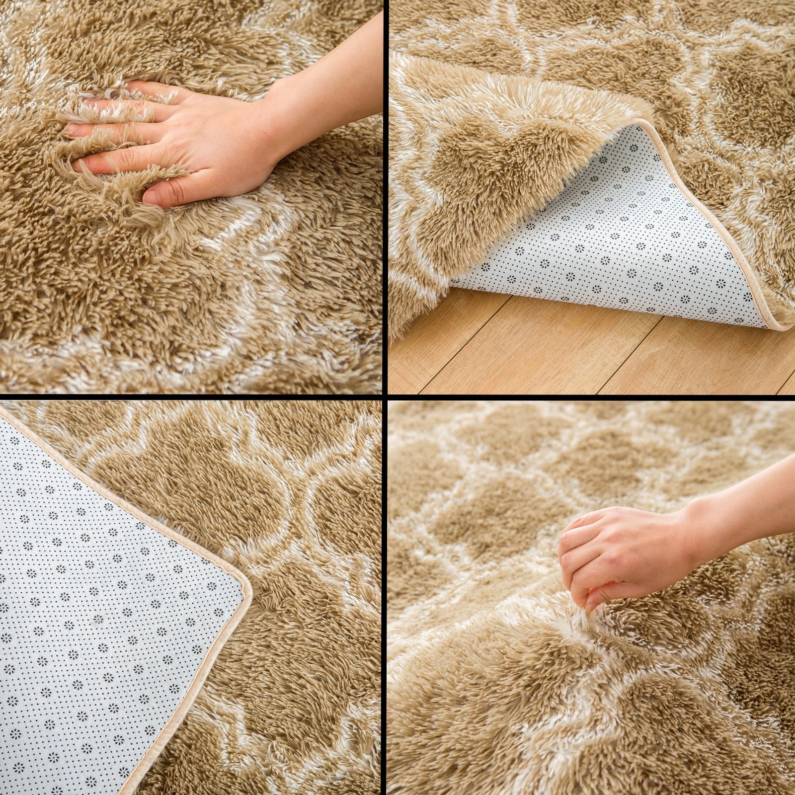lekeplus Rugs Living Room Large Rugs Bedroom Anti Skid Rug Shaggy Soft Rug for Living Room Bedroom Play Area Kids Room Luxury Decorative(Khaki Lantern 60x90cm) - Image 2