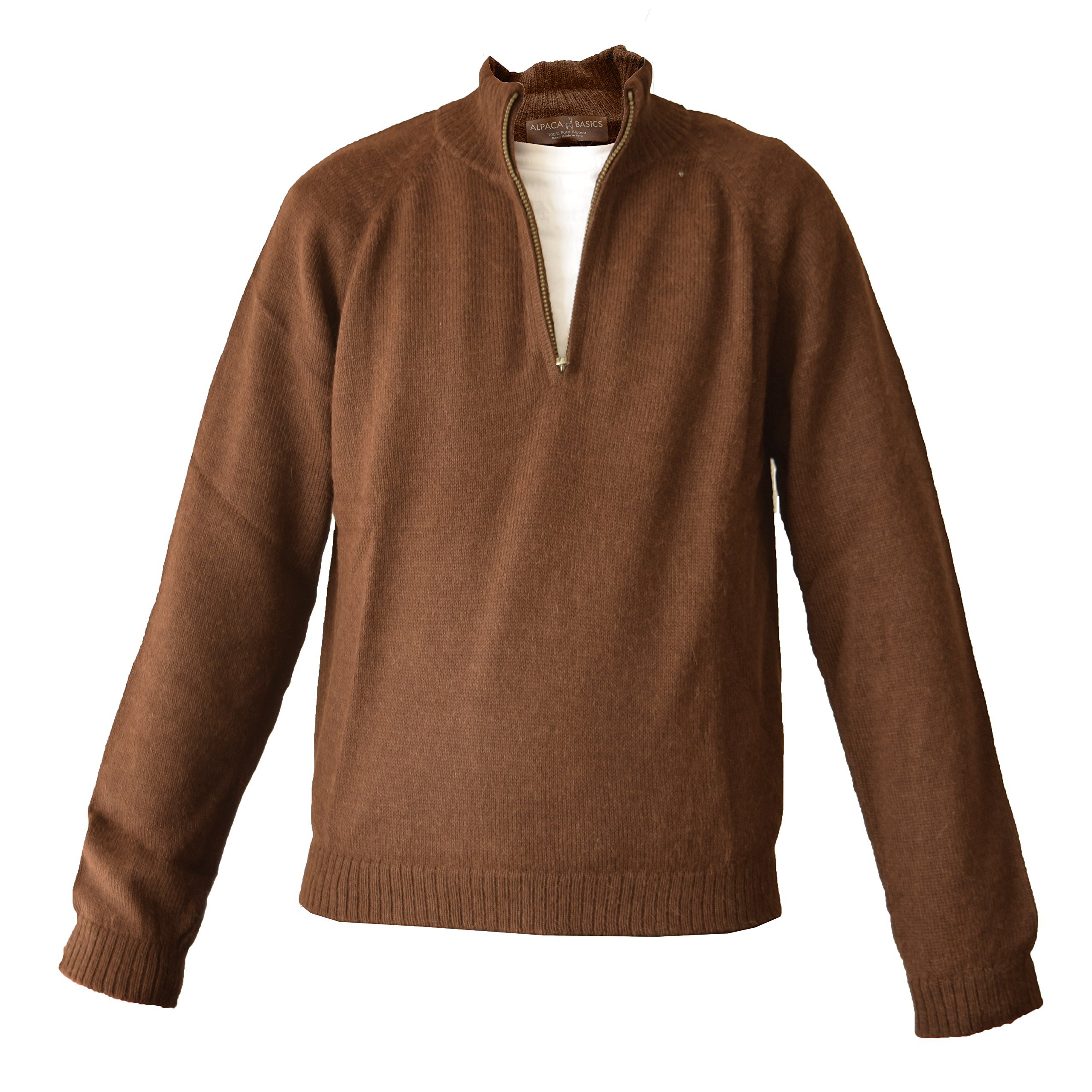 Men's Handmade 100% Alpaca Wool Half Zip Sweater