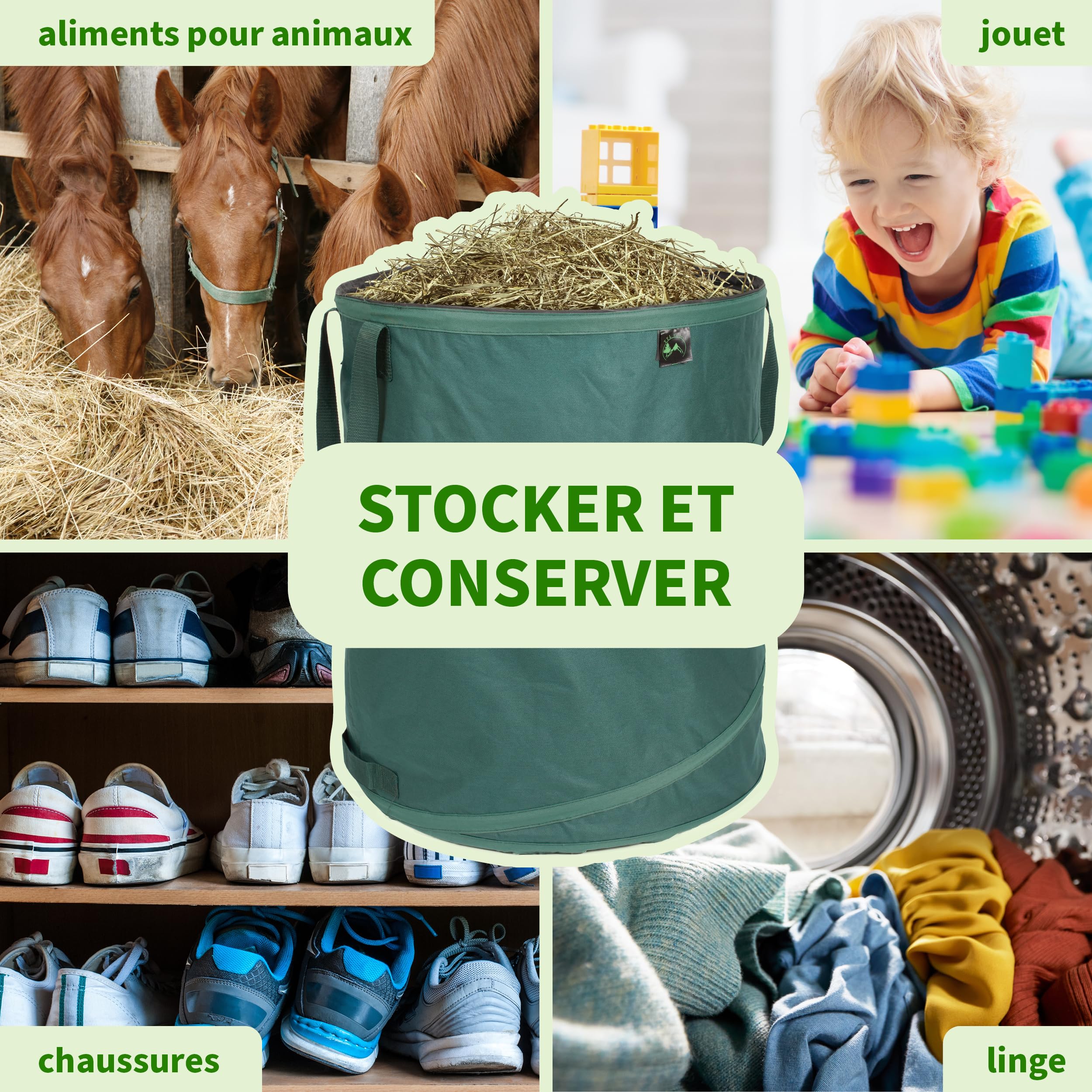 TTL Garden - Pop Up - Lot de 3 sacs à feuilles de jardin - 160 l - Tissu extra robuste - Pliables, autoportants et de qualité supérieure - Idéaux pour déchets de jardin