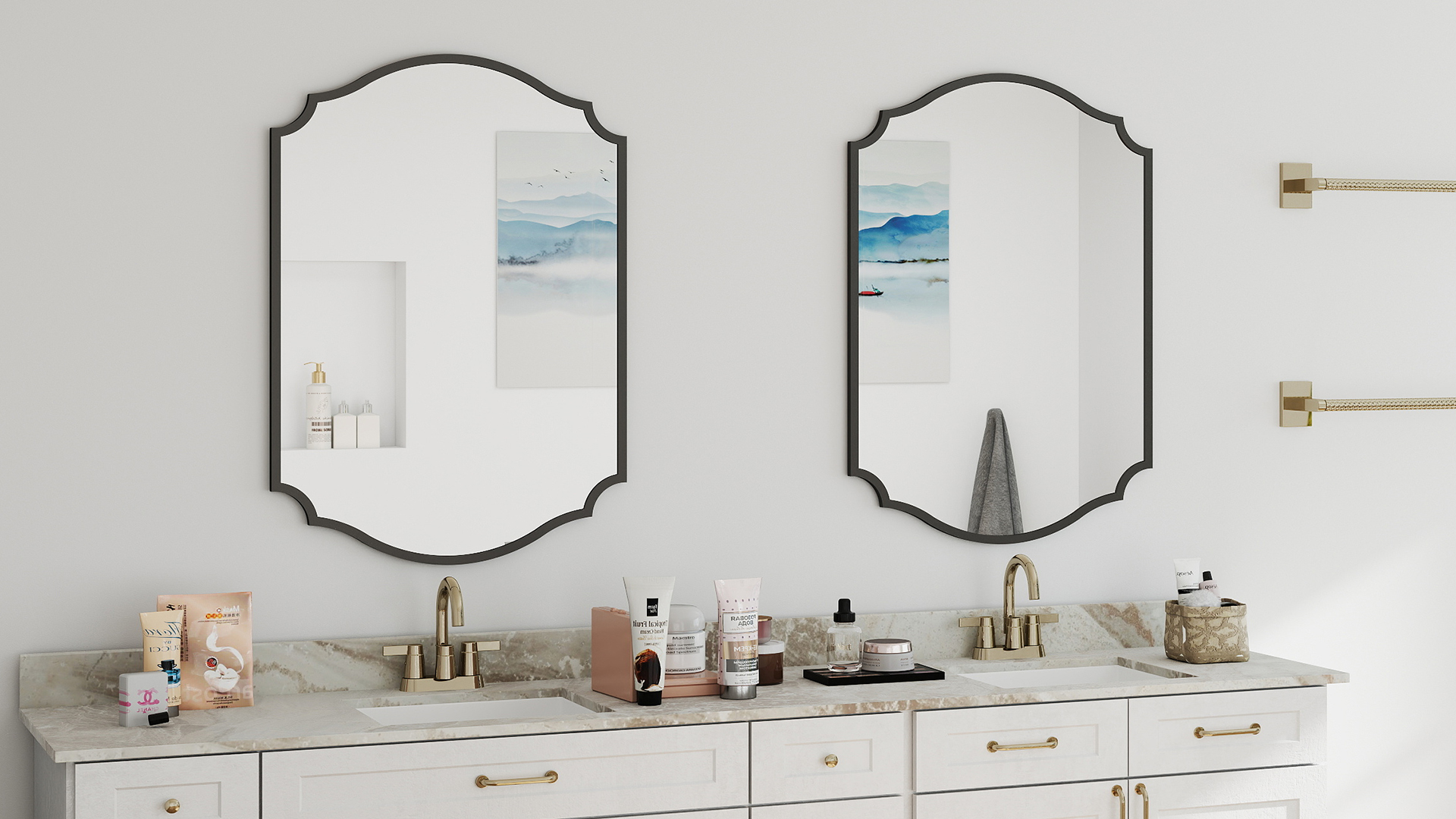 Amazon.com: Chende Black Bathroom Mirror for Over Sink, 32'' x 20