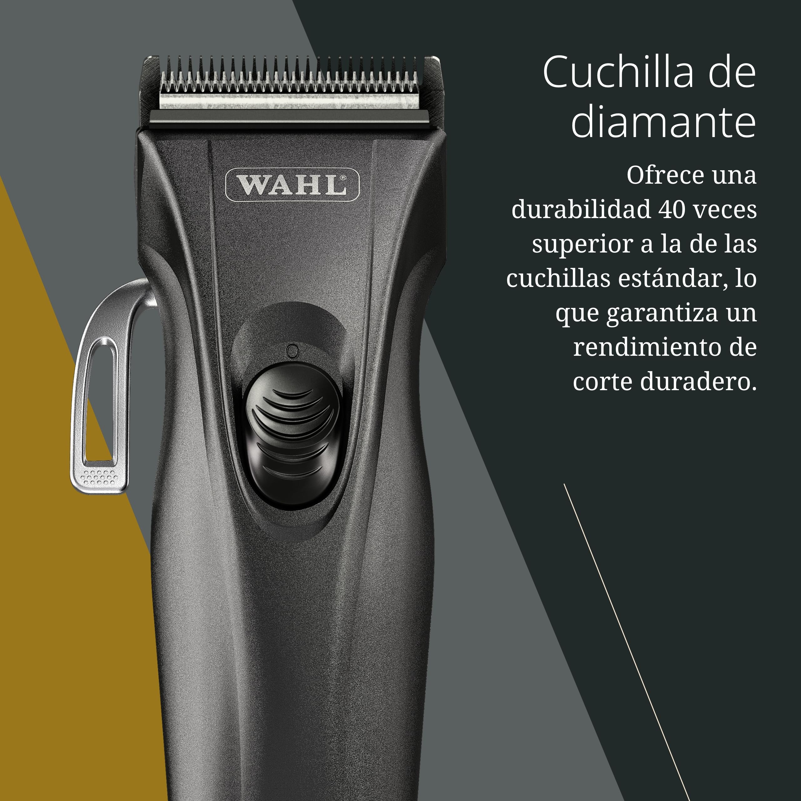 Wahl Genio, Cortapelos Profesional Inalámbrico, hasta 120 Minutos | Cortapelos Inalámbrico, Cuchilla de Diamante con Palanca Taper 0,8 a 1,8 mm, Revestimiento Carbono, hasta 120 Minutos, LED