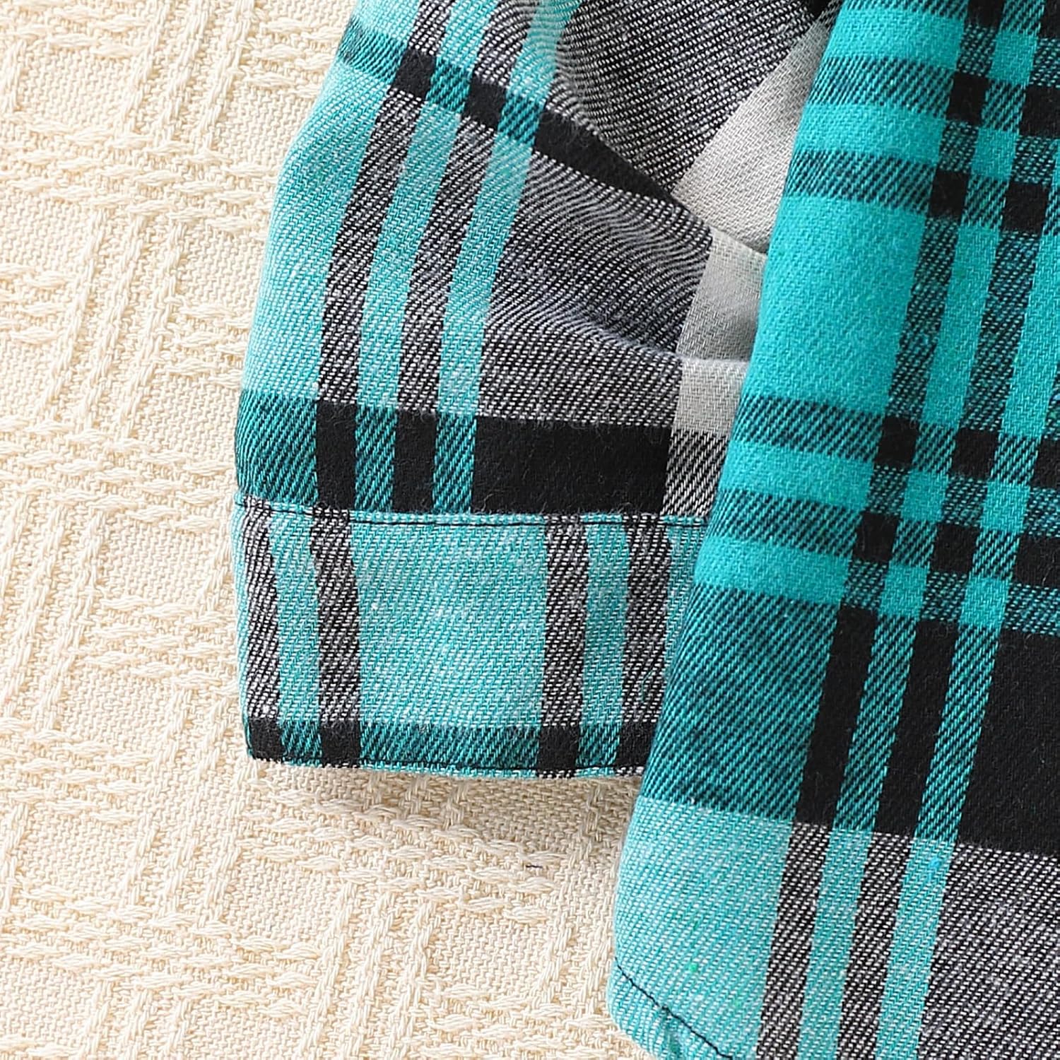 Toddler Boys Clothes 2 Piece Sweatsuit Set Flannel Plaid Shirt Hooded and Pants for Fall Winter 2-6Years - Image 7