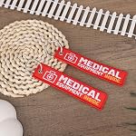 2pcs Étiquettes d'alerte médicale pour sac, Matériel médical Bagages à la demande ID Mots-clés Porte-clés pour Sac à dos