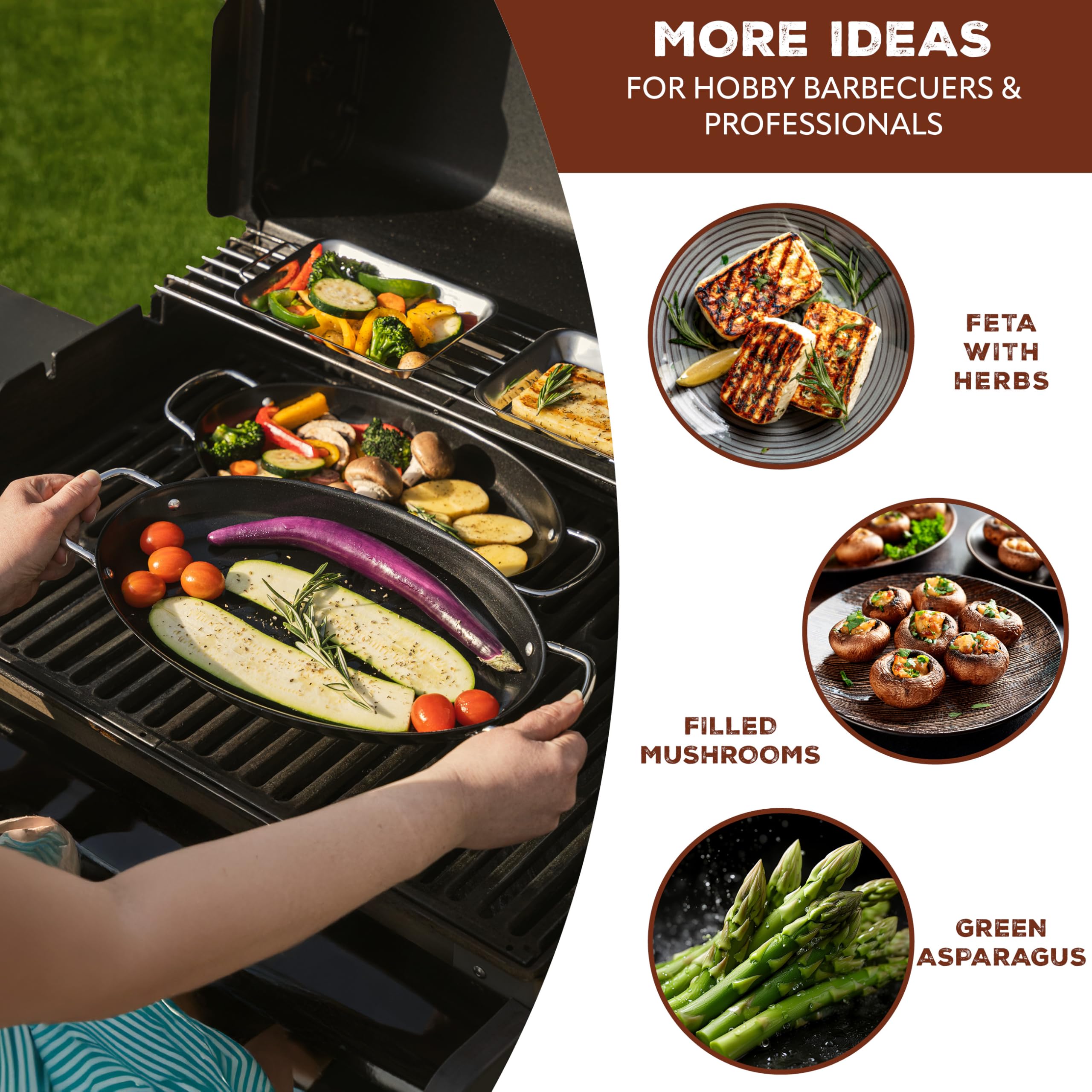 Padella Ovale Per Pesce Antiaderente - Set 2 Pezzi 39,5x20,5 Cm Per Griglia E Forno - Foto 7