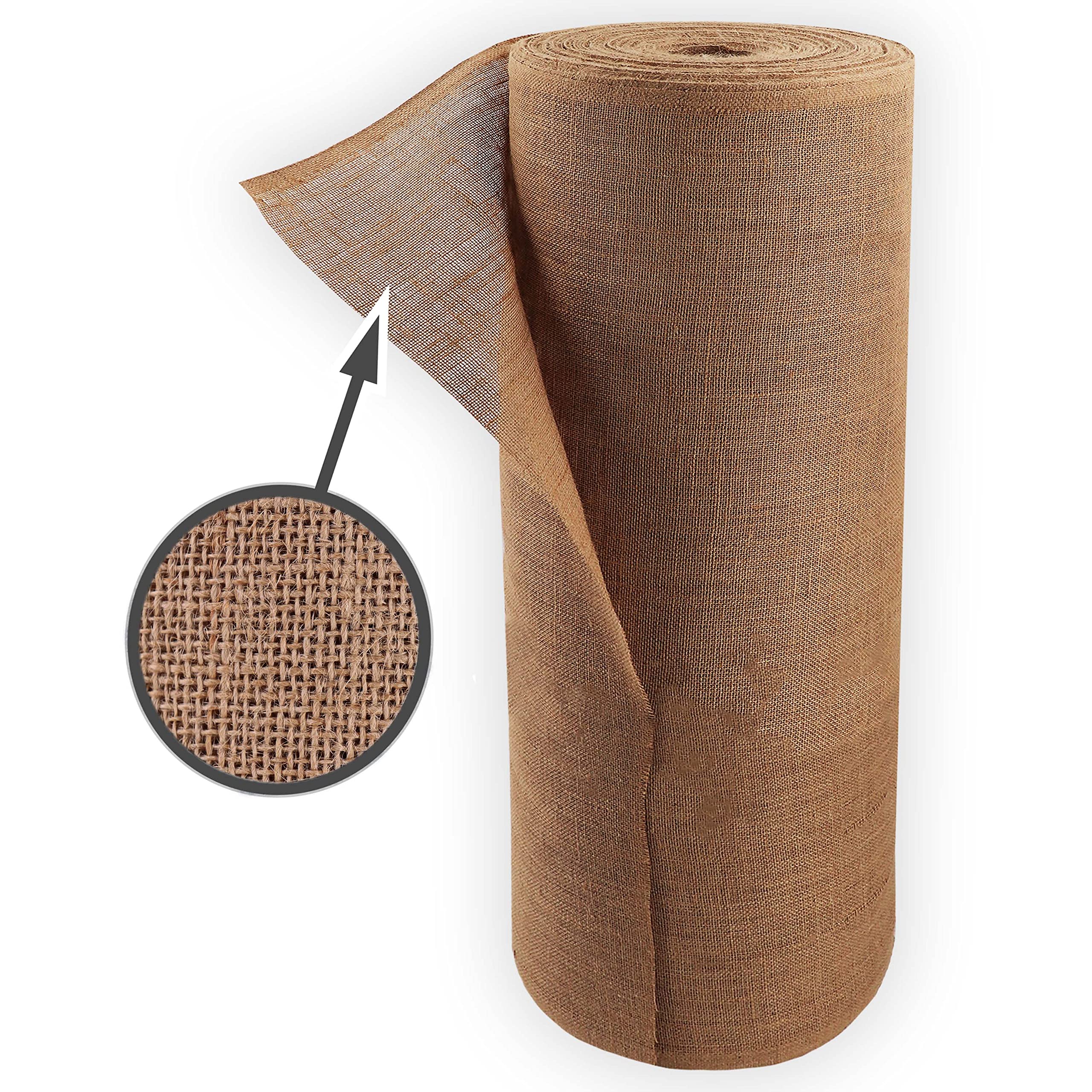 Aquagart 30 m x 1 m, tejido de yute, 305 g/m², tela de yute para decoración de casa y jardín, arpillera para plantas, protección de invierno, tejido natural, protección de raíces
