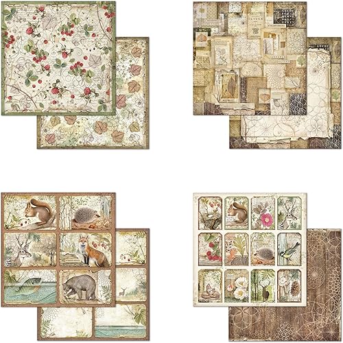 Miniatura 4 de STAMPERIA INTERNATIONAL, KFT PAPEL PAD 8X8 10PK FOREST, 20.3 x 20.3 (8" x 8"), multicolor