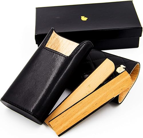 Miniatura 6 de Cigar in Style Humidor ajustable de piel de cedro rojo y negro de 3 quilates