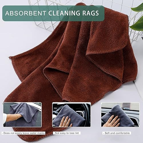 Miniatura 10 de BEWDIO Paquete de 10 paños de microfibra con forma de corazón para lavar la cara, toallas de limpieza altamente absorbentes, trapos de microfibra