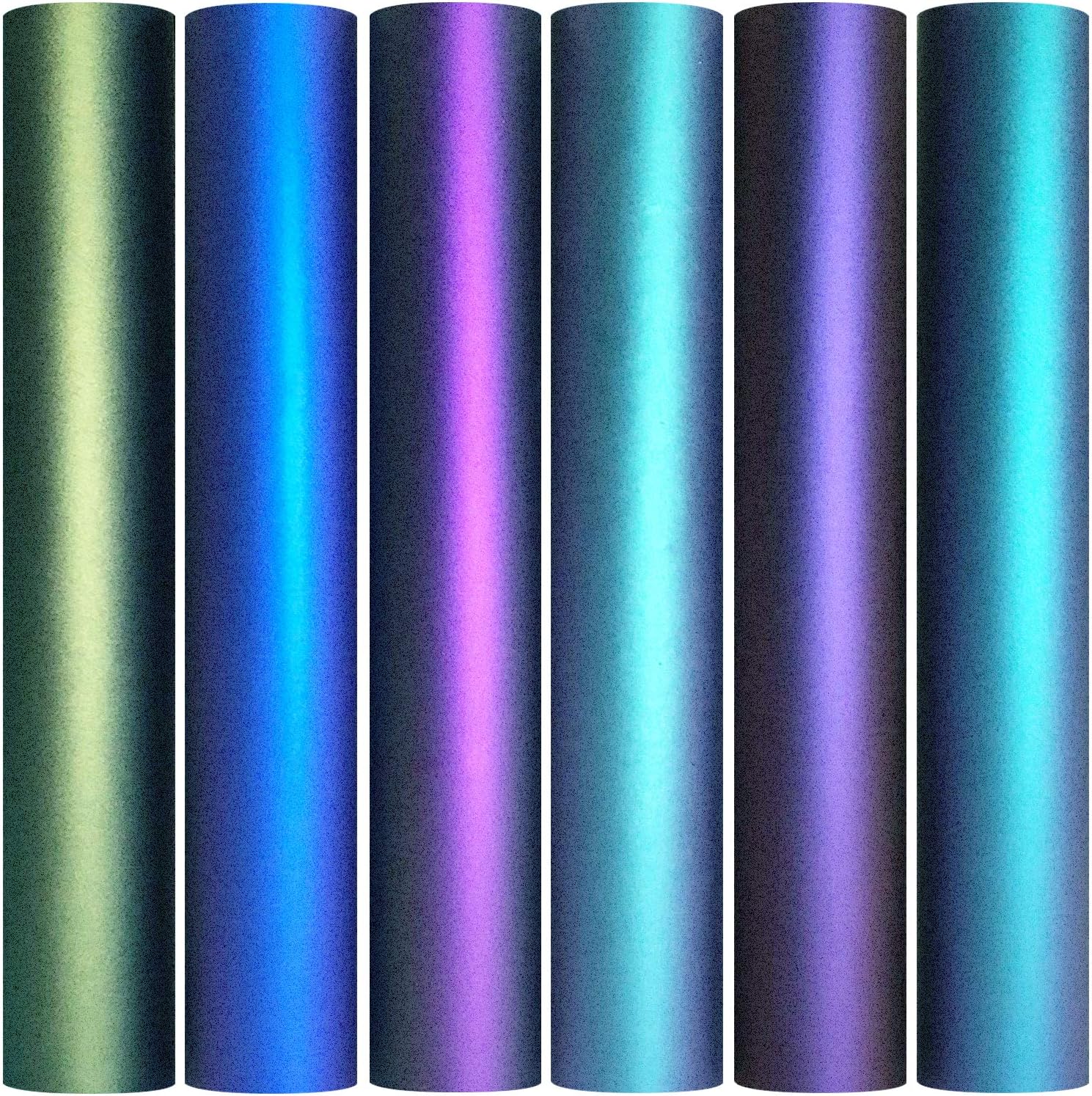 MiPremium Chameleon Heat Transfer Vinyl Iron On HTV Compatible with Cricut Air & Expression Silhouette Cameo & Other Cutters. Assorted Gradient Change Color Pack of 12" x 12" Inch (6 x Sheets)