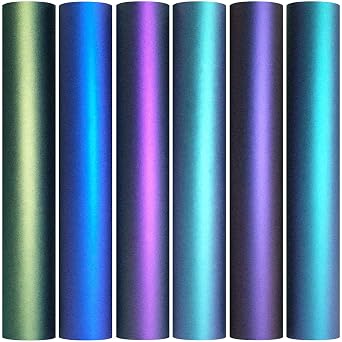 MiPremium Chameleon Heat Transfer Vinyl Iron On HTV Compatible with Cricut Air & Expression Silhouette Cameo & Other Cutters. Assorted Gradient Change Color Pack of 12 x 12" Inch 6 x Sheets