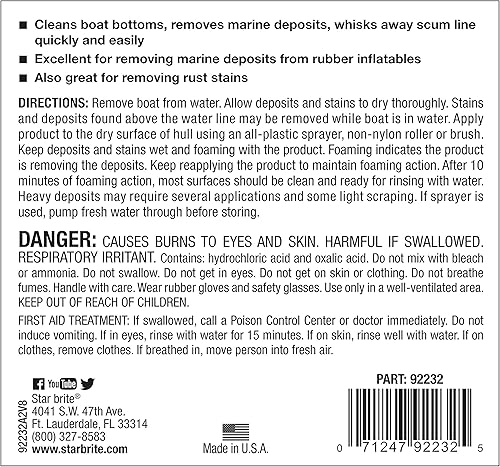 Miniatura 2 de STAR BRITE - Limpiador de fondo de barco resistente  Elimina depósitos difíciles, líneas de escoria y manchas de óxido rápida y fácilmente del casco