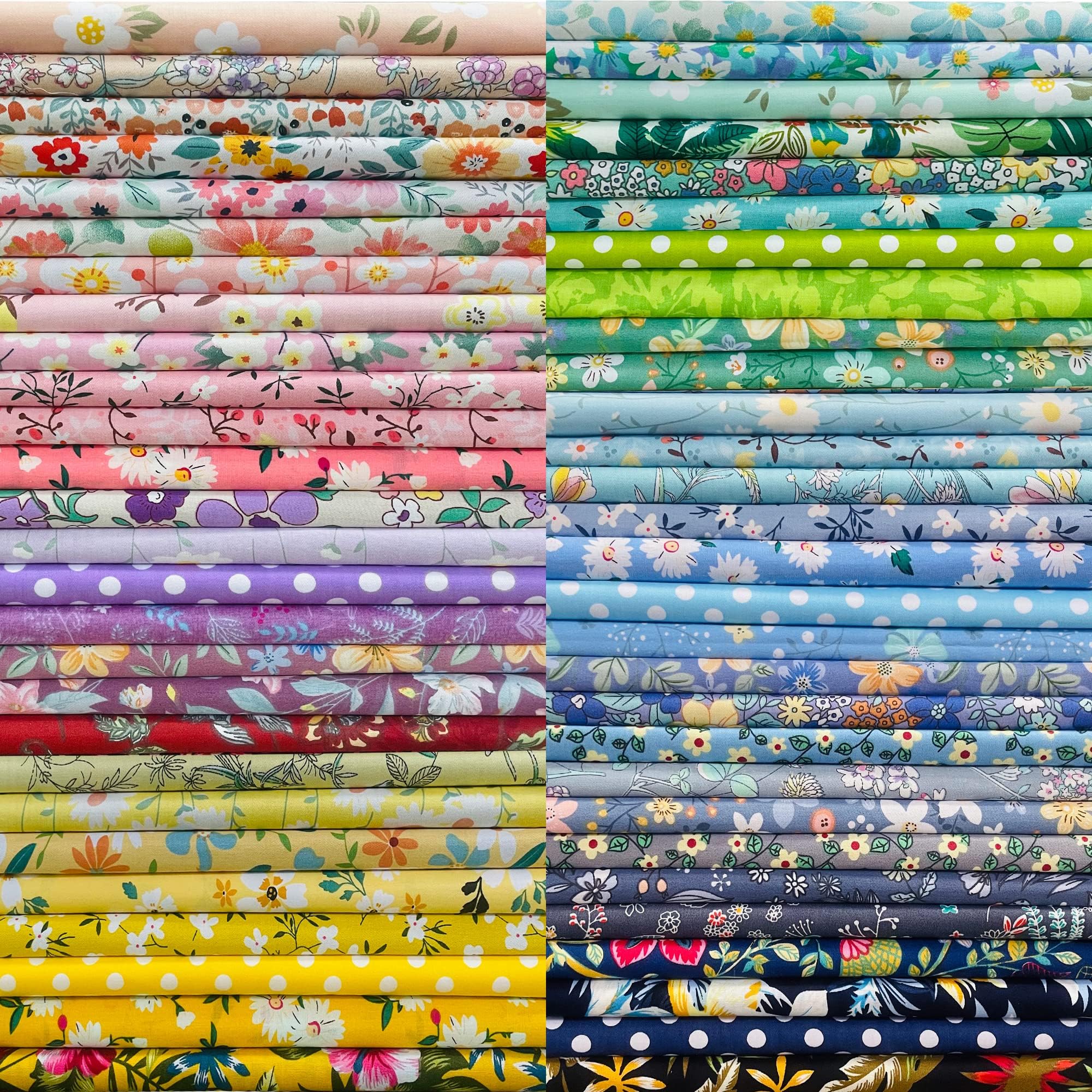 Newamishquilt 8" x 8" 50 PCS 100% Cotton Fabric Bundles for Quilting Sewing DIY & Quilt Beginners, Quilting Supplies Fabric Squares