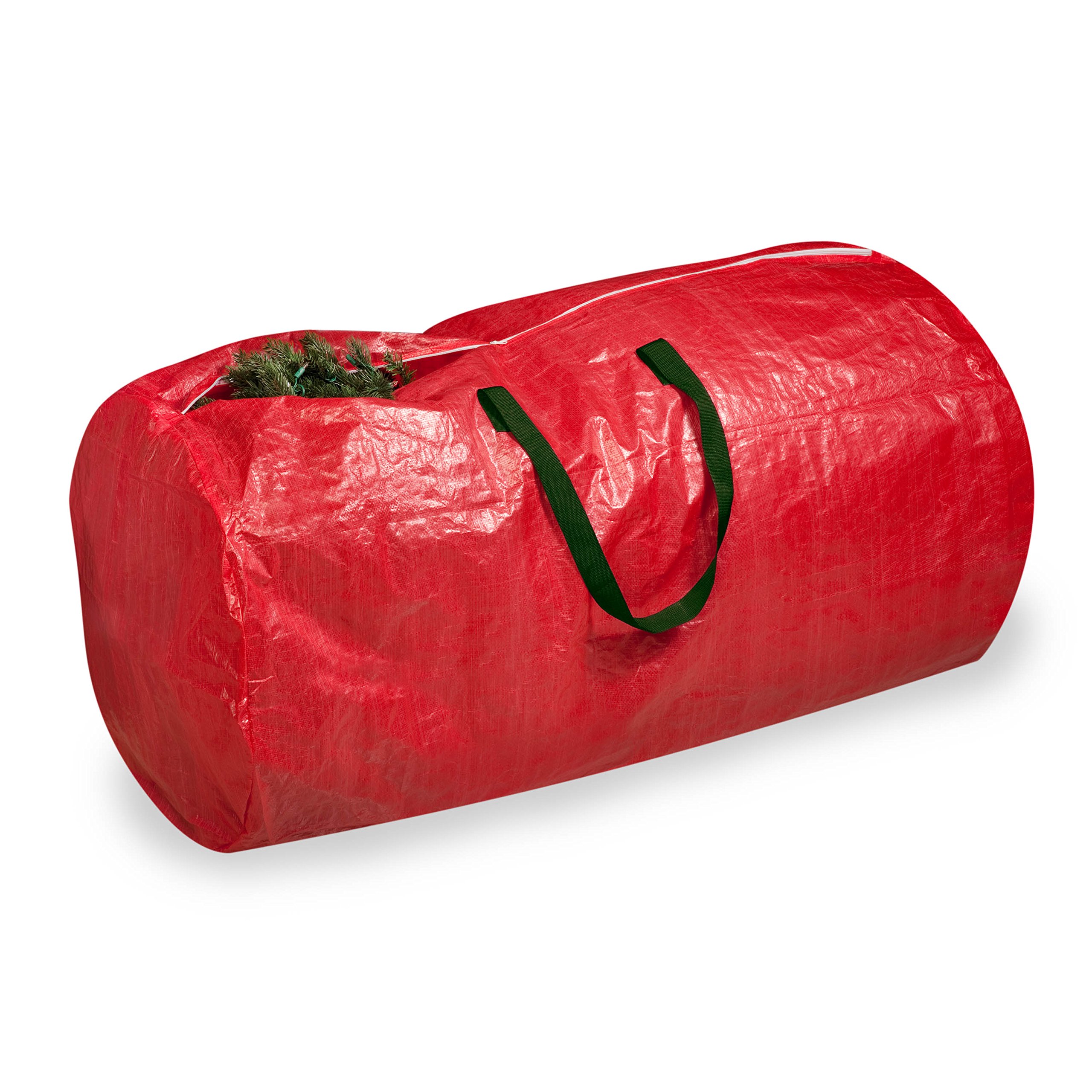 Honey Can Do International Tree Storage Bag: Red with green handles