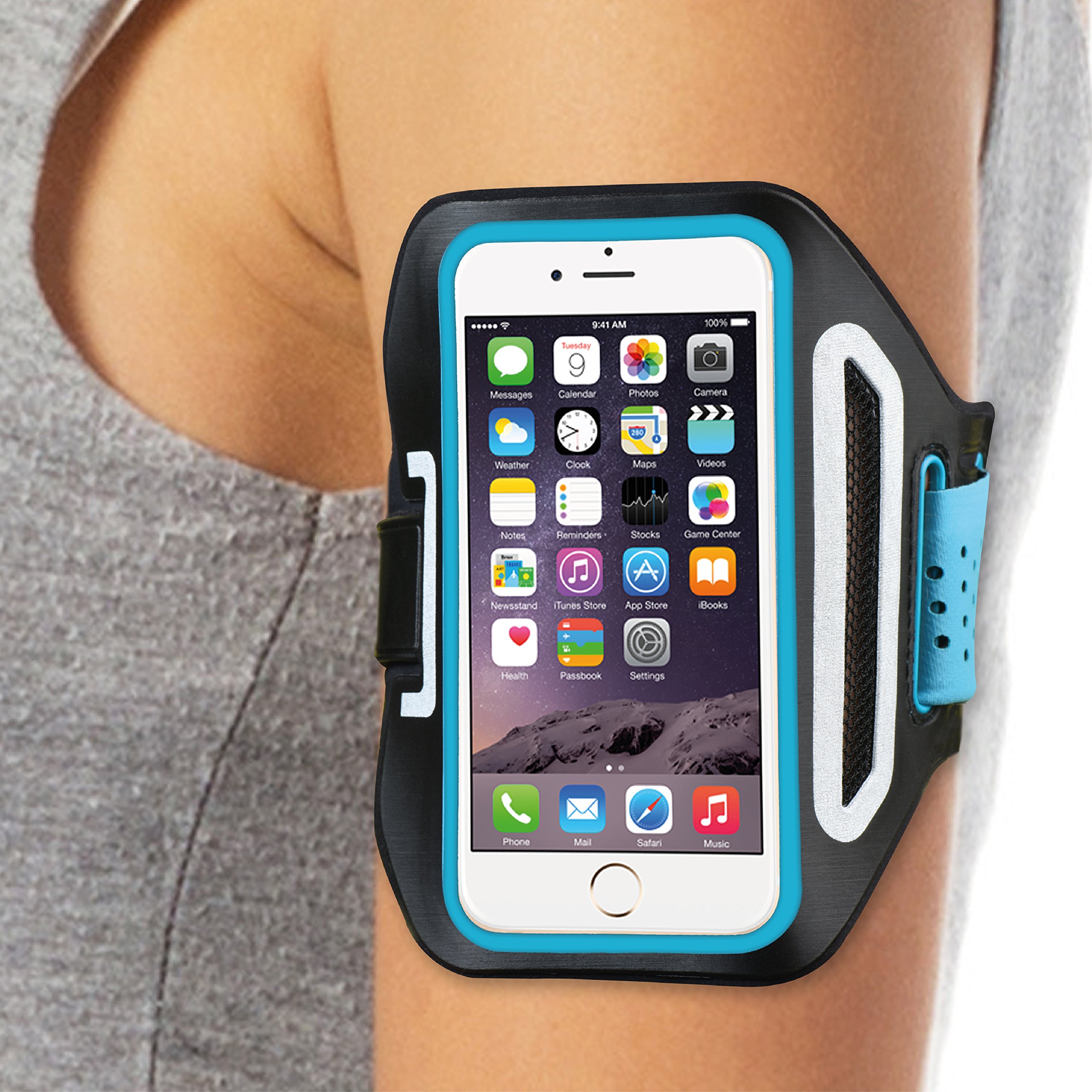 iPhone 7 6, 6s, 5, 5s Armband for Running - Stores Phone, Cash, Cards and Keys, Great for Running, Workouts or Any Fitness Activity, Water-Resistant, Perfectly fit Armband iPhone 6 by DanForce