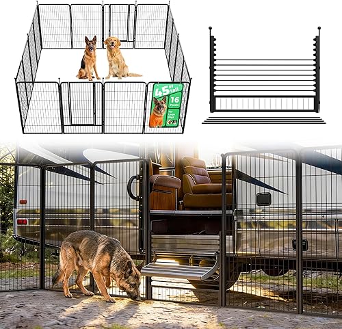 Miniatura 12 de FXW Corralito Instantáneo Sin Correa para Perros, Valla Portátil para Mascotas para Exteriores, Viajes en RV y Campamento, 40 pulgadas, 16 Paneles