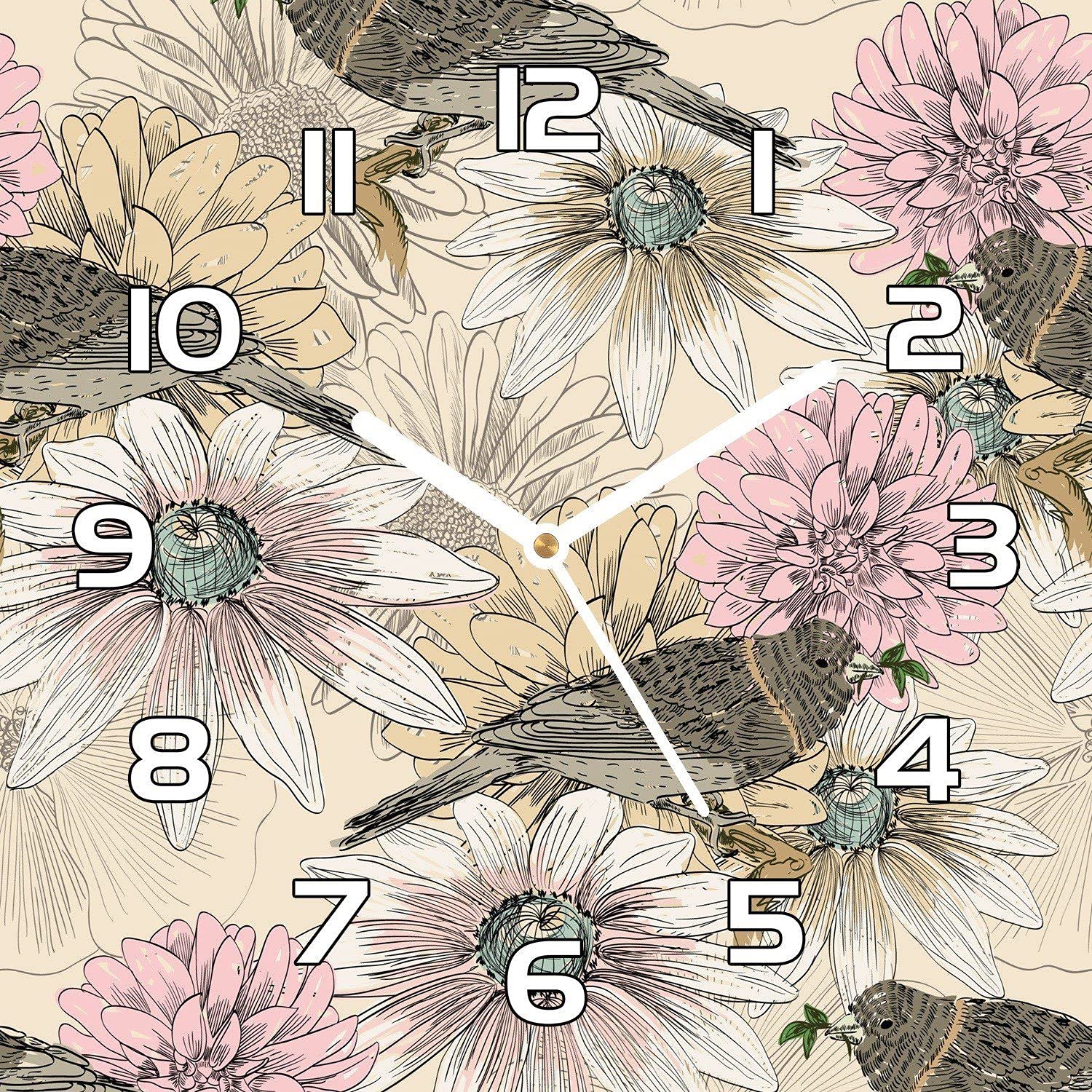 Horloge en verre lisible aiguilles blanches cuisine et salon 30x30 cm