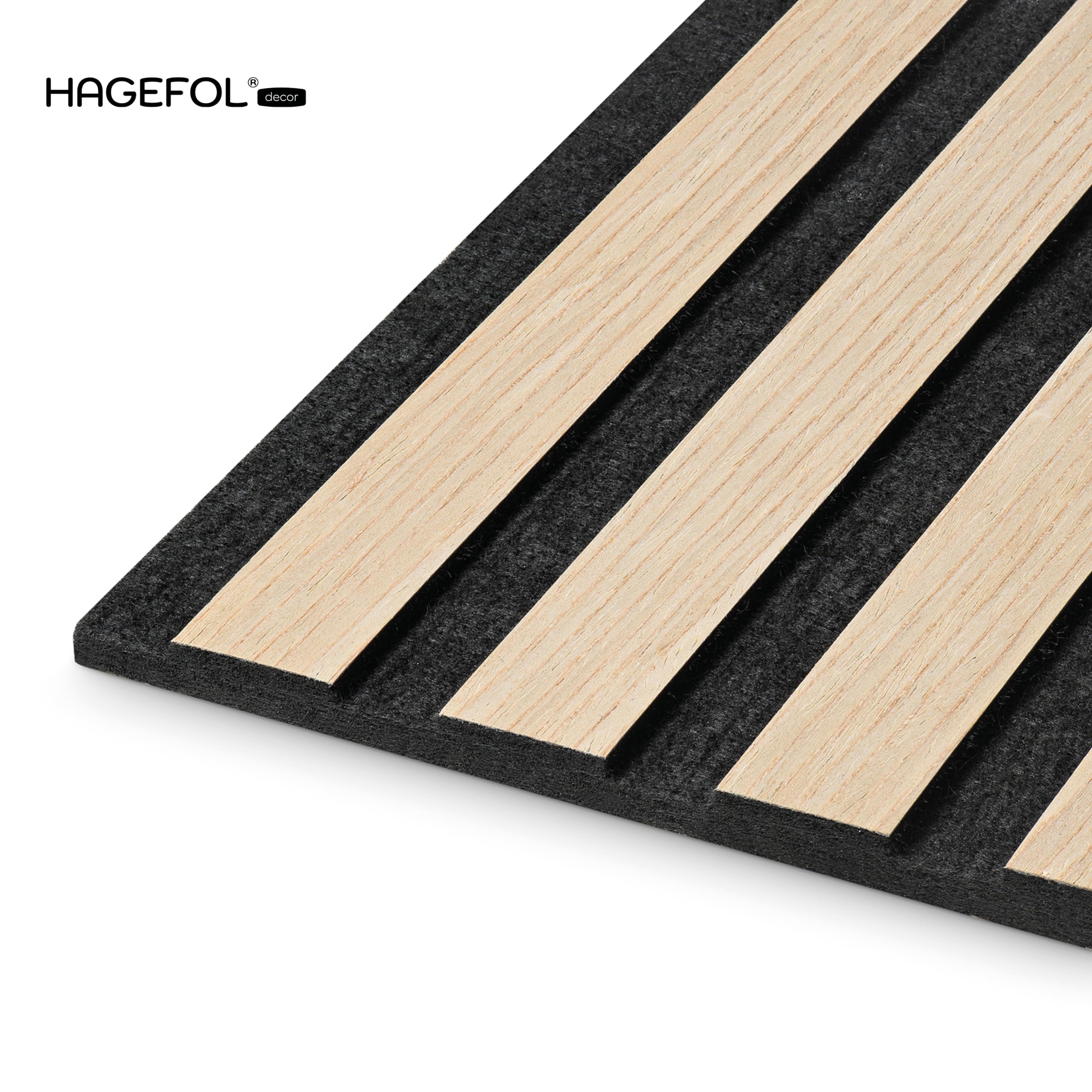 HAGEFOL® Panneaux Acoustiques Auto-adhésifs Lite 240x56 cm – Lot de 2 Panneaux Muraux Effet Bois – Isolation Phonique Murale en Feutre PET Recyclé – Installation Sans Perçage (Chêne)