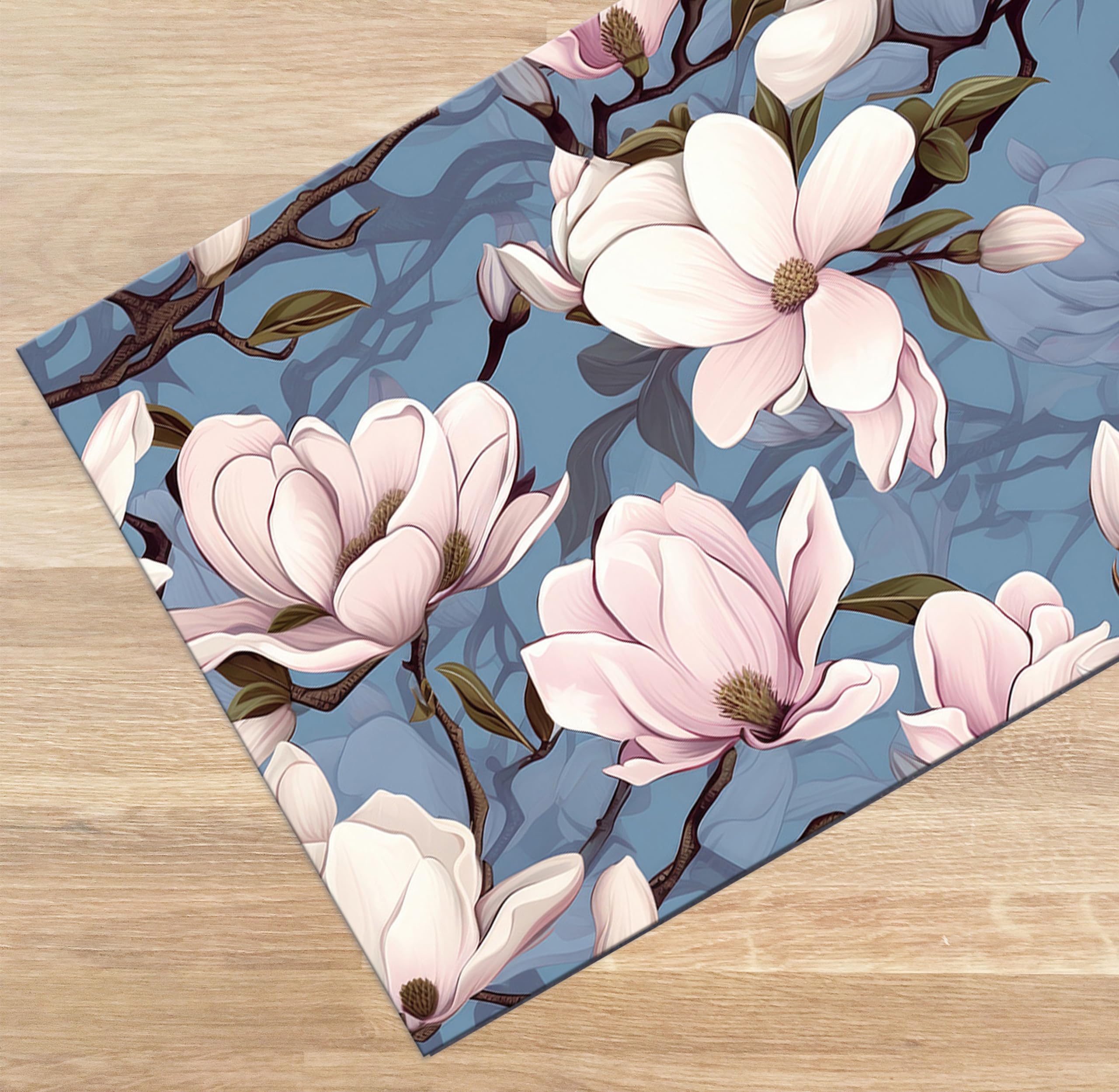 Tappeto Cucina Antiscivolo Stampato Digitale, Tantissimi Colori E Fantasie, Made In Italy, Misure Su Misura (52 X 280 Cm, Fiori 95)